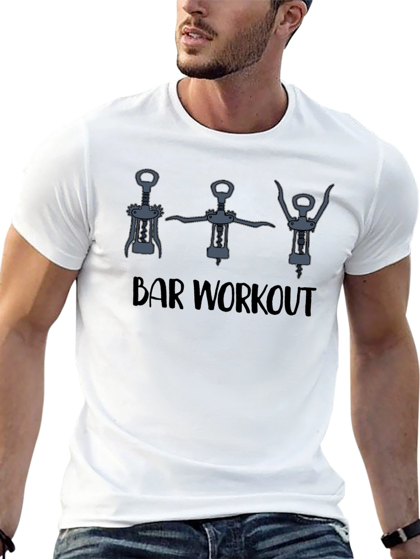 Bar Workout Graphic Tee - Black Cotton