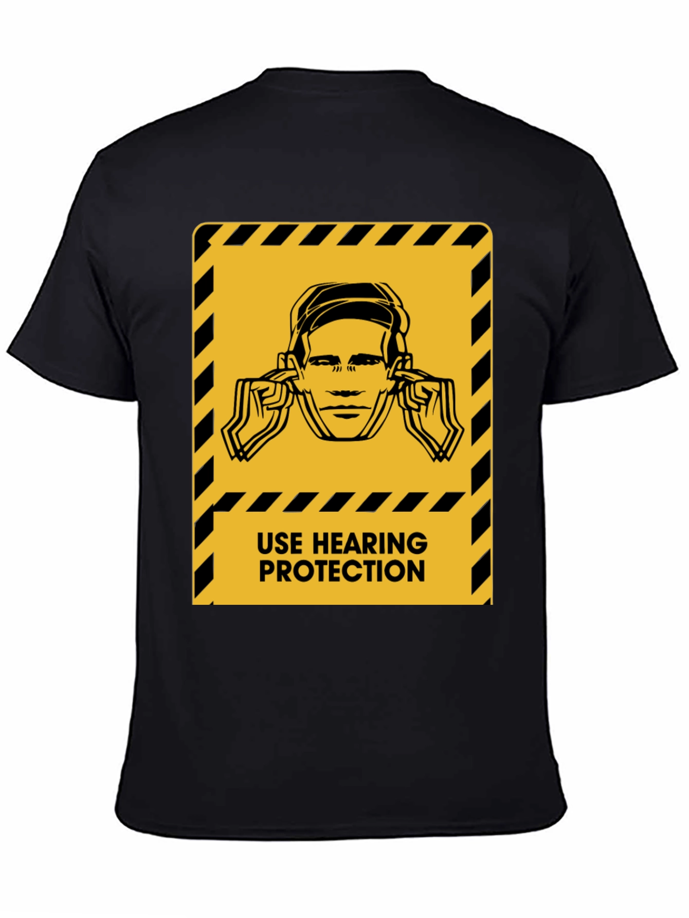 Hearing Protection Warning Black T-Shirt