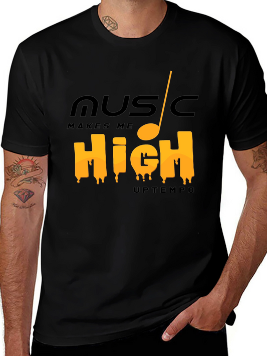 Music Makes Me High Tee - Trendy Graphic T-Shirt