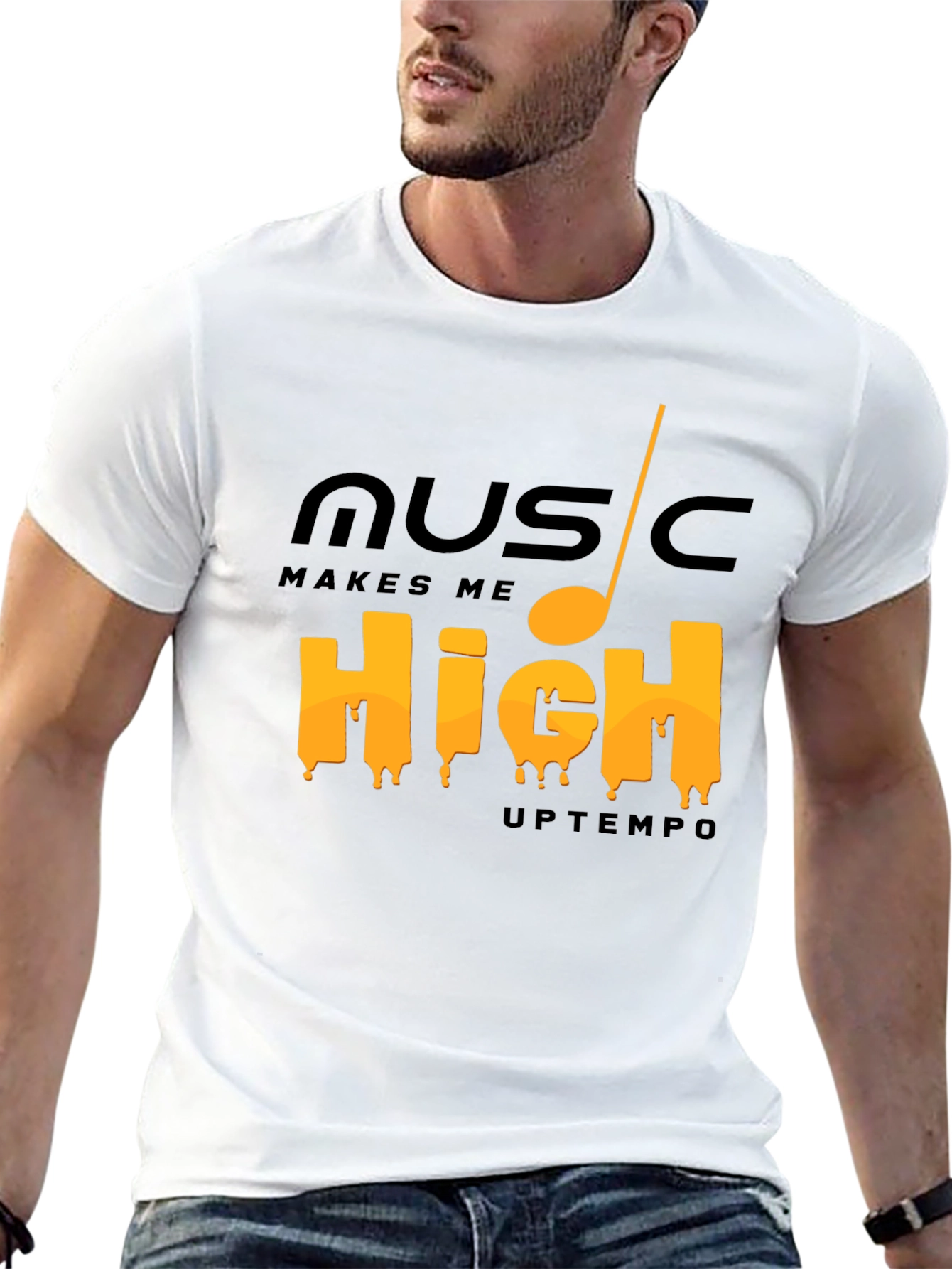 Music Makes Me High Tee - Trendy Graphic T-Shirt