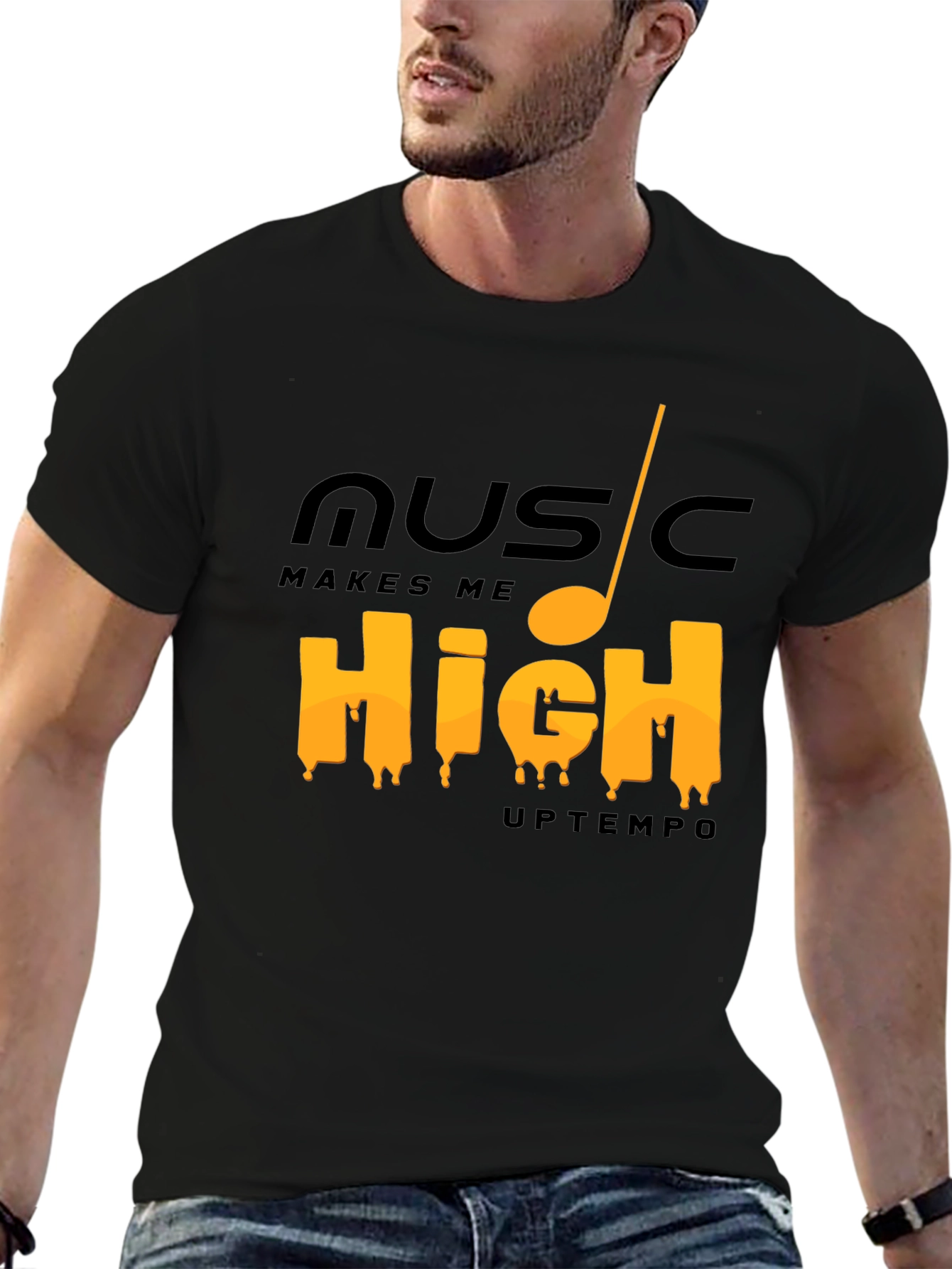 Music Makes Me High Tee - Trendy Graphic T-Shirt