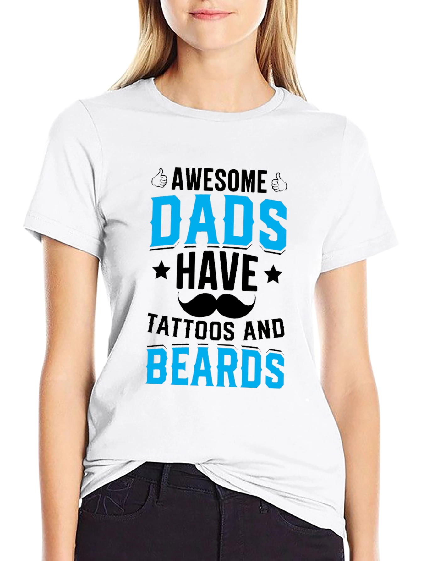 Awesome Dads T-Shirt - Tattoos and Beards