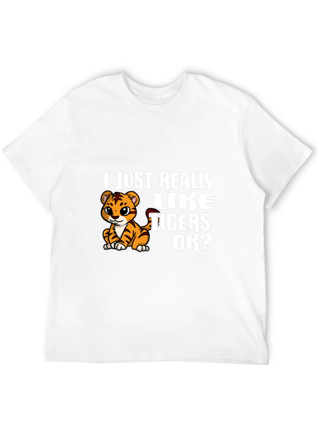 I Just Really Like Tigers OK? Black T-Shirt
