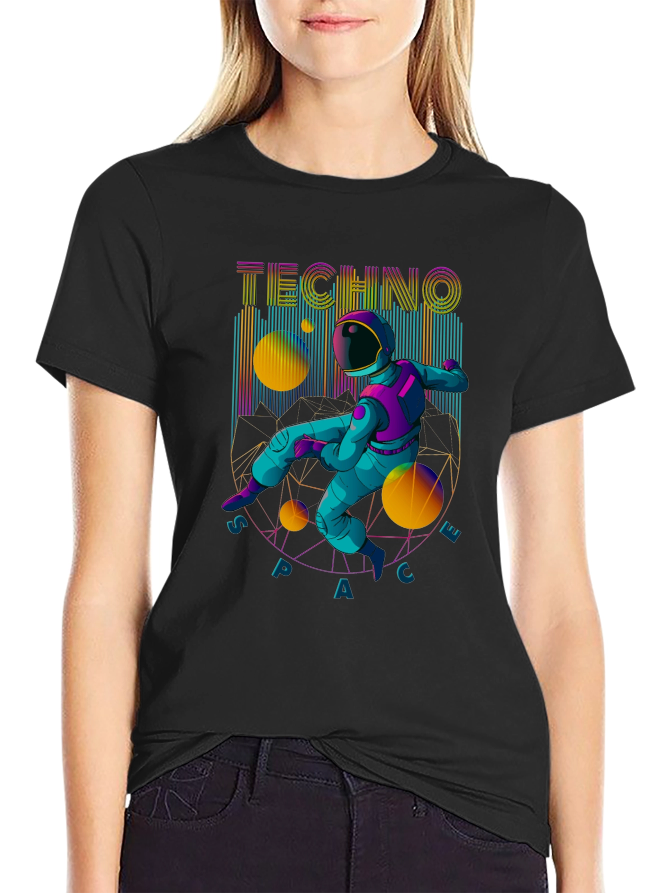 Techno Space Astronaut T-Shirt - Unique Graphic Tee
