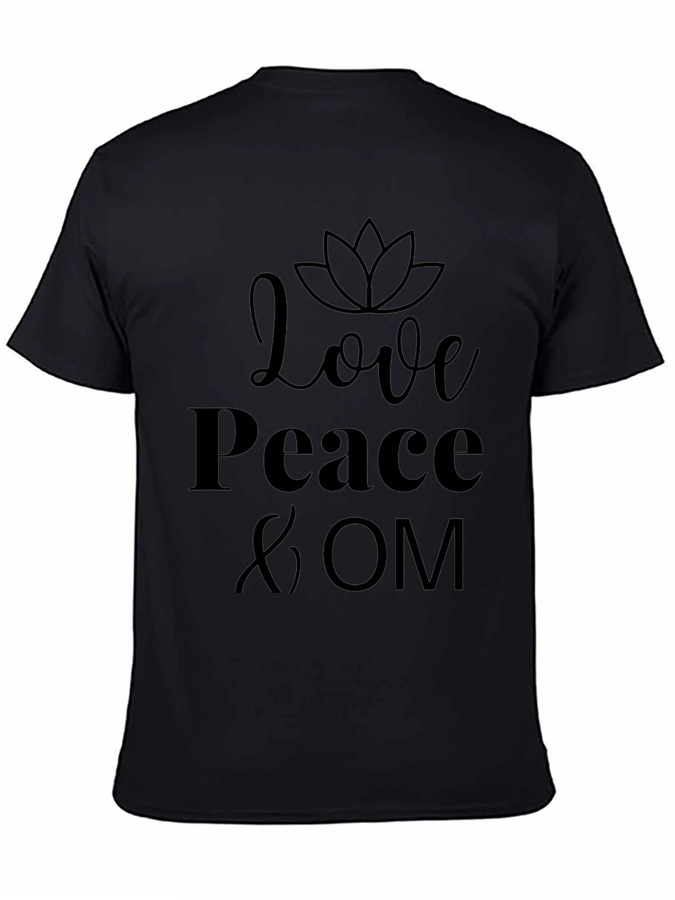 Love Peace & OM Black Graphic Tee