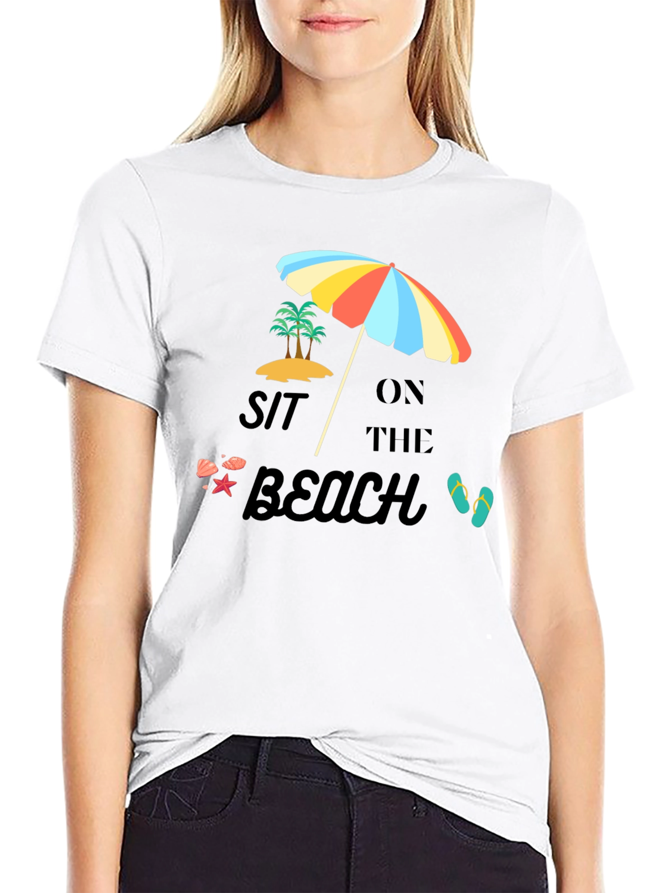 Sit on the Beach Black T-Shirt
