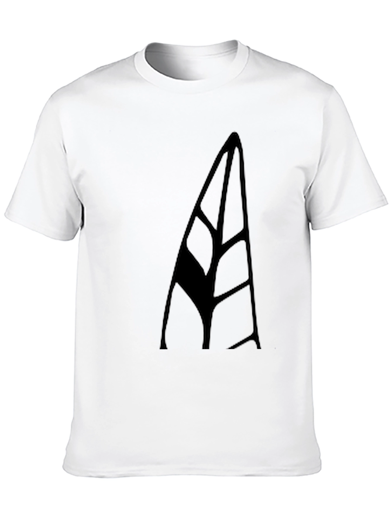 Minimalist Black Tee with Abstract Leaf Design