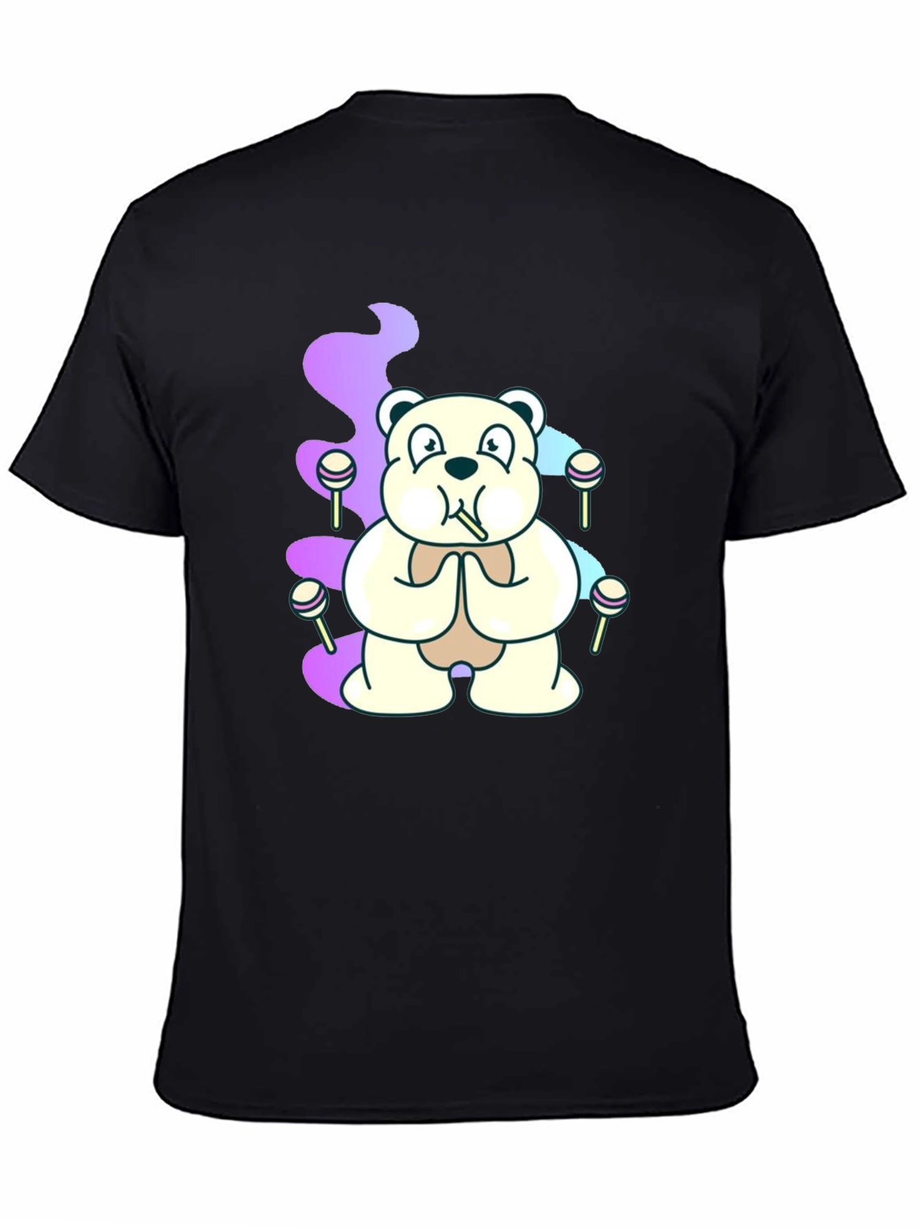 Bear Lollipop Smoke Graphic T-Shirt
