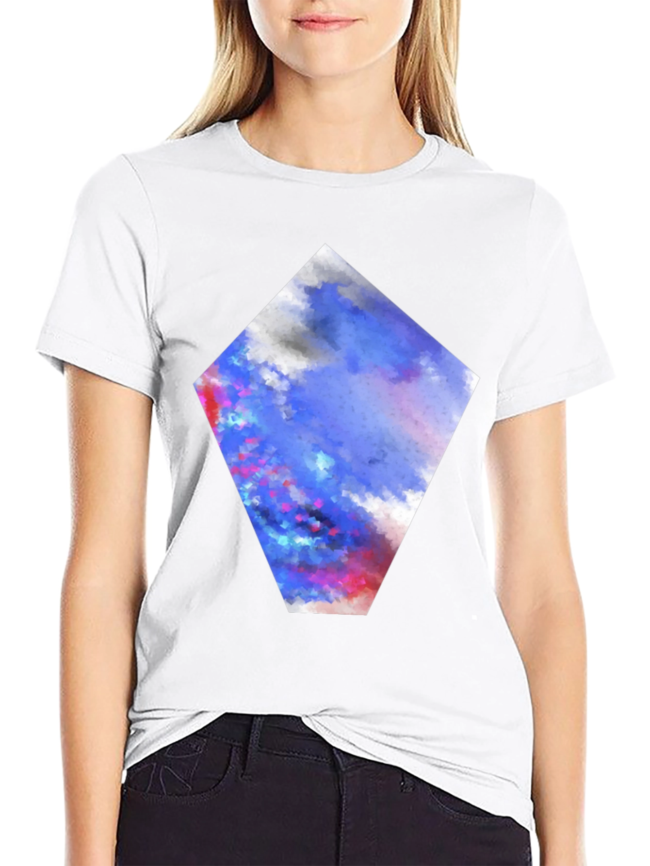 Abstract Art Diamond Graphic Print T-Shirt