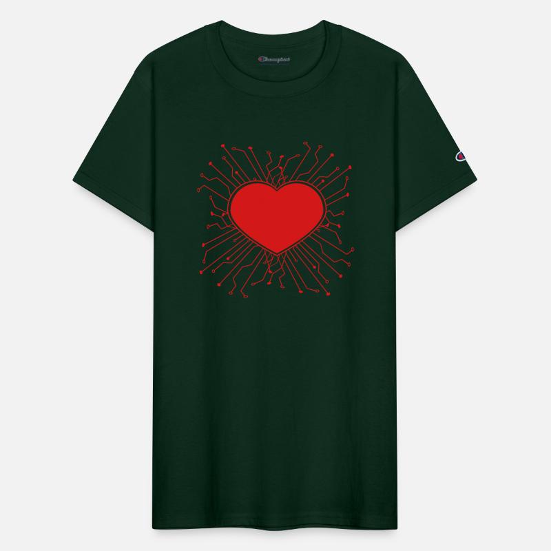 love heart circuit wire data microchip circuit ene