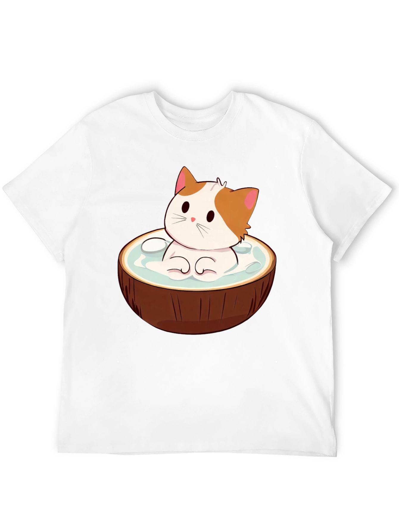 Coconut Cat T-Shirt - Cute Cartoon Design