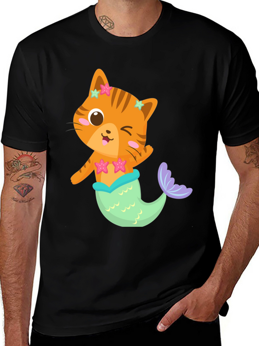 Cat Mermaid Graphic T-Shirt