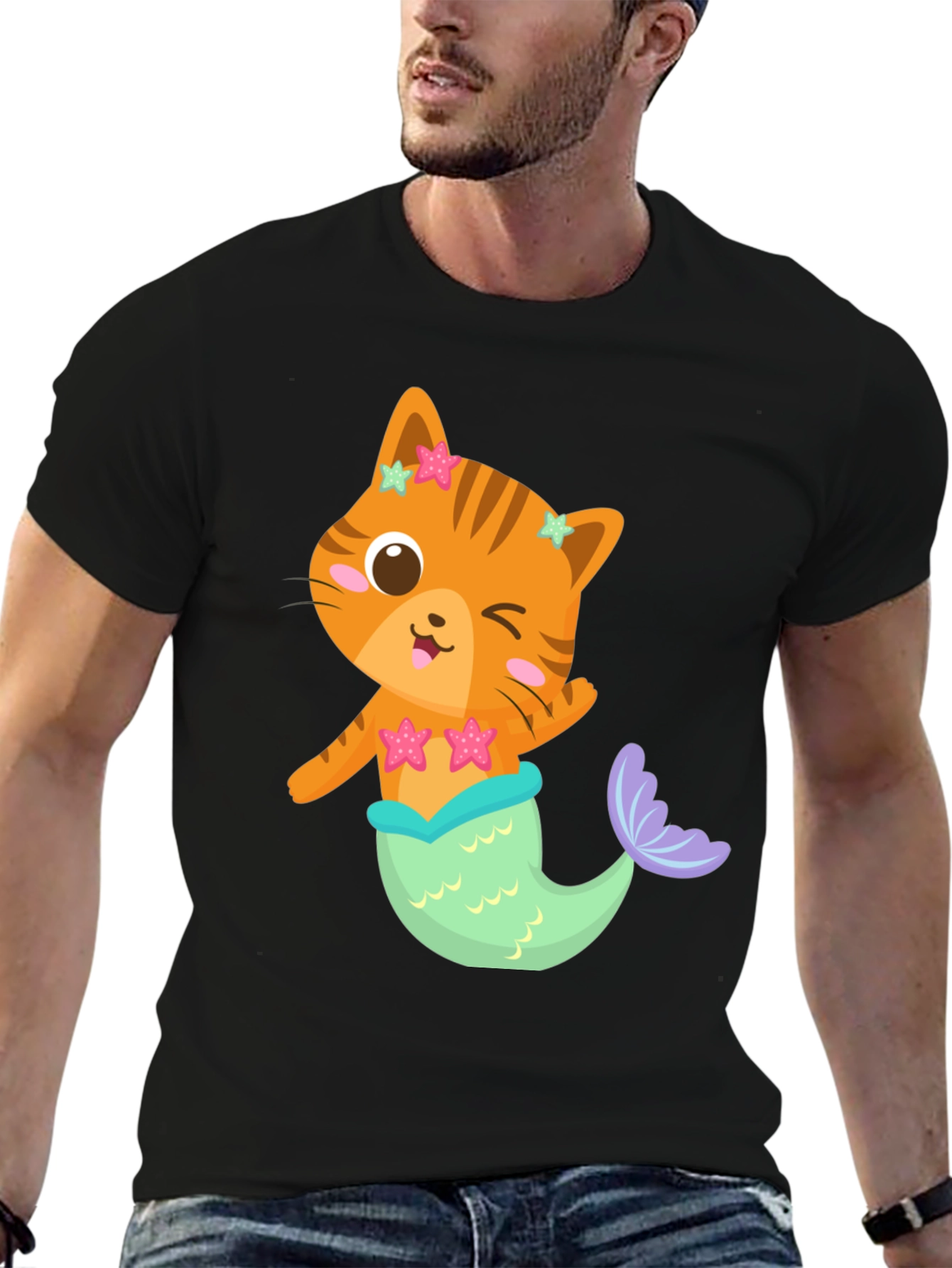 Cat Mermaid Graphic T-Shirt
