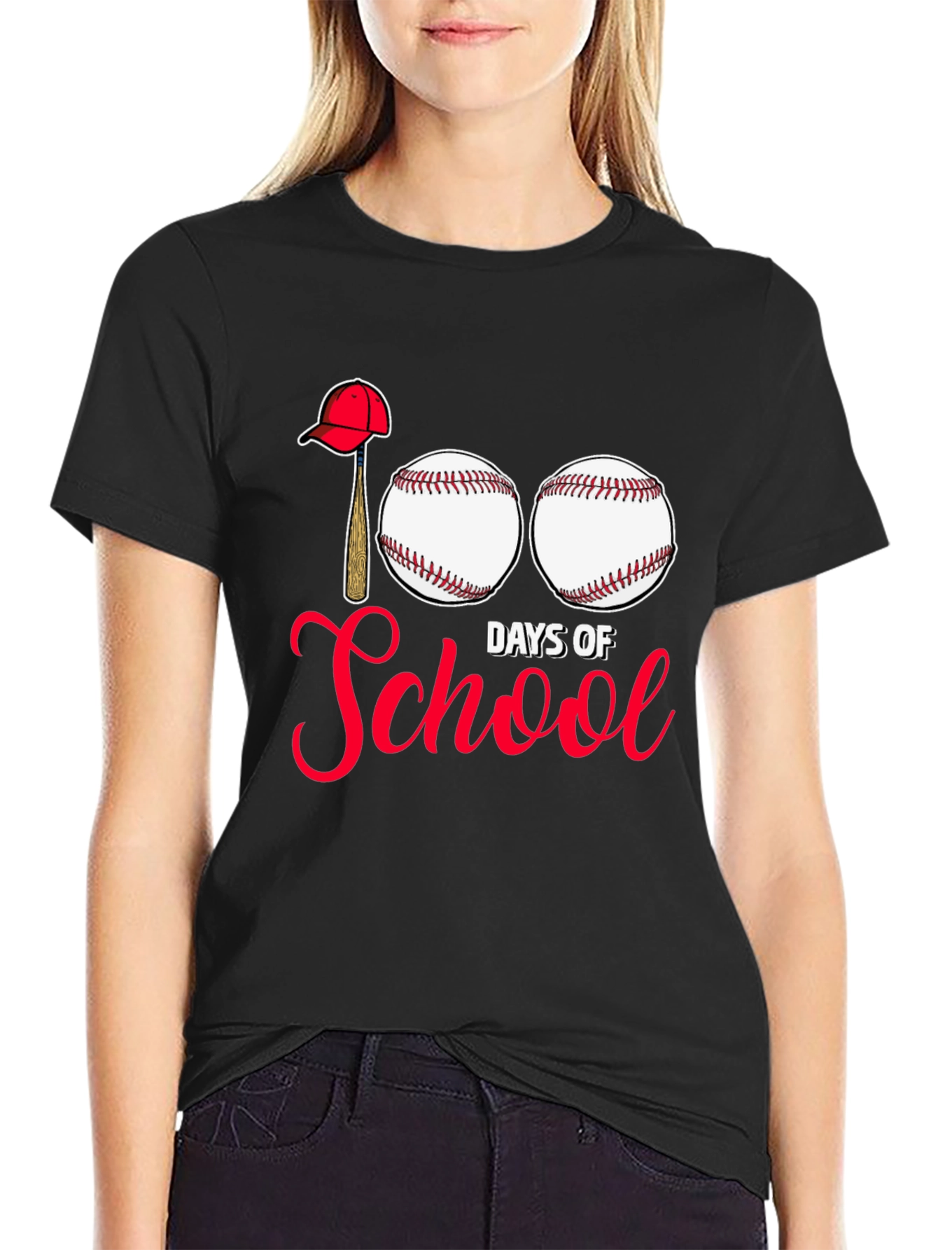100 Days of School Baseball T-Shirt