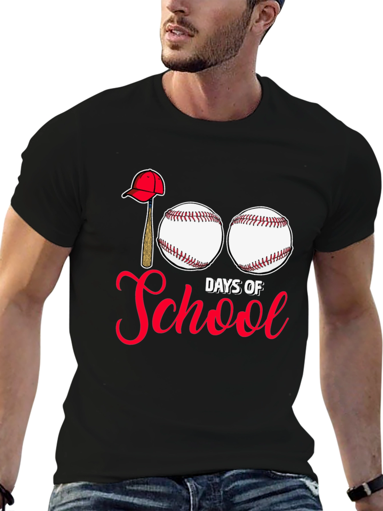 100 Days of School Baseball T-Shirt