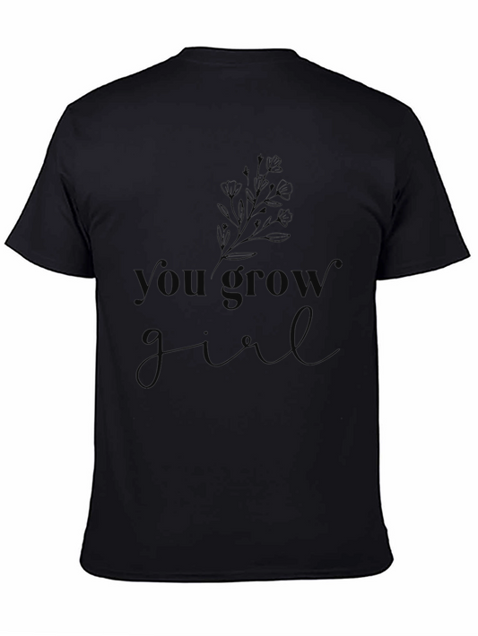 You Grow Girl Black Graphic Tee