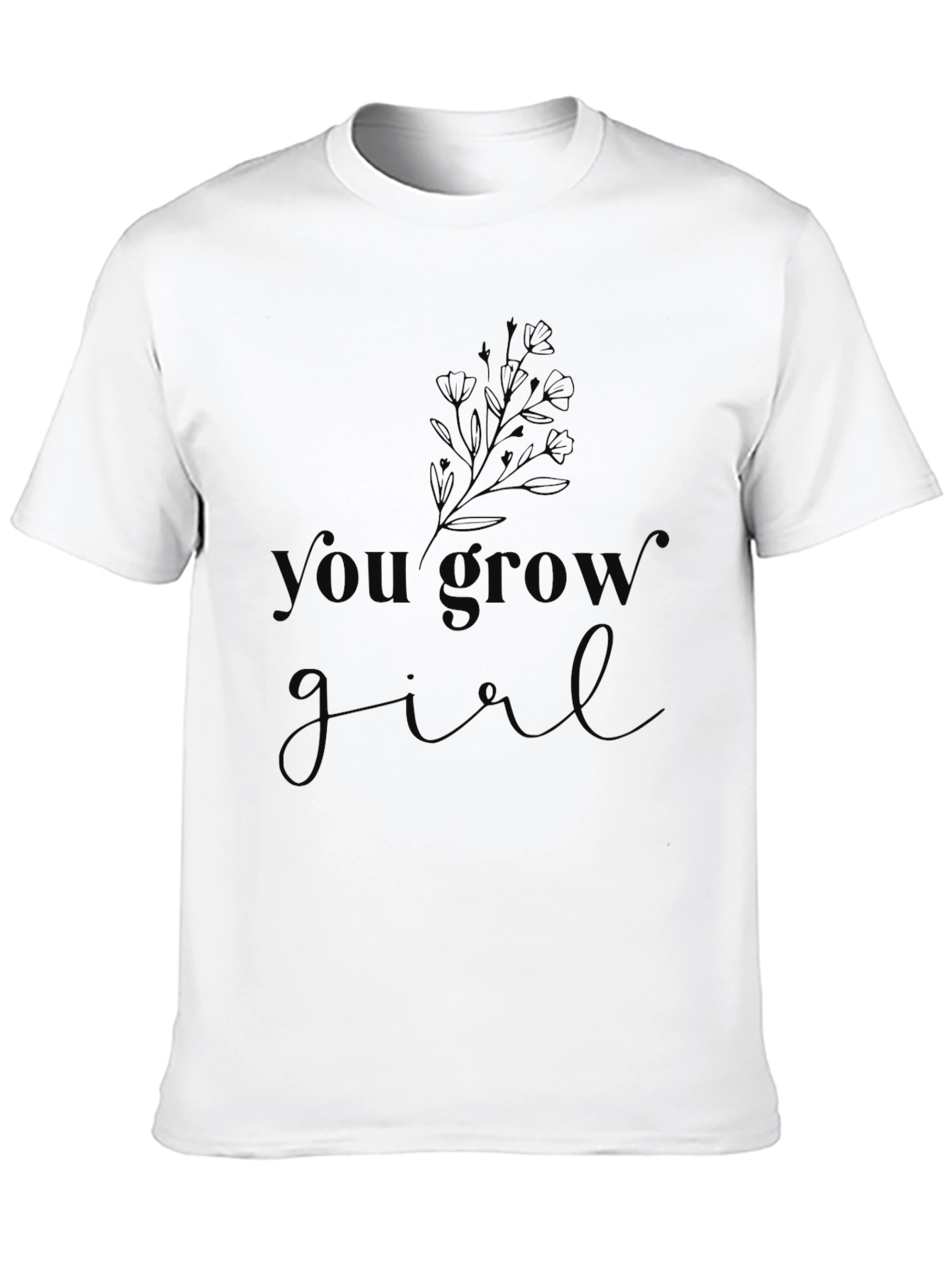 You Grow Girl Black Graphic Tee