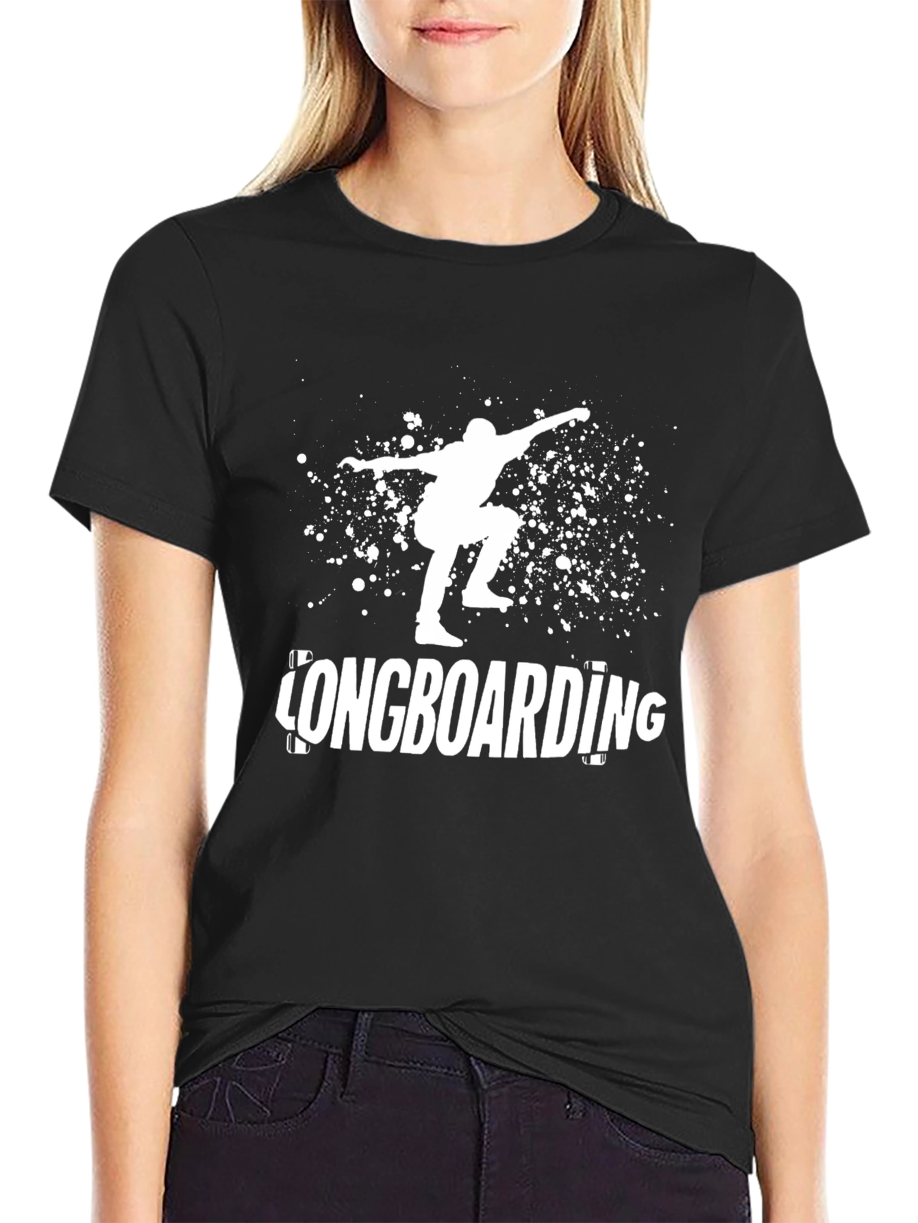 Longboarding Graphic Tee - Black