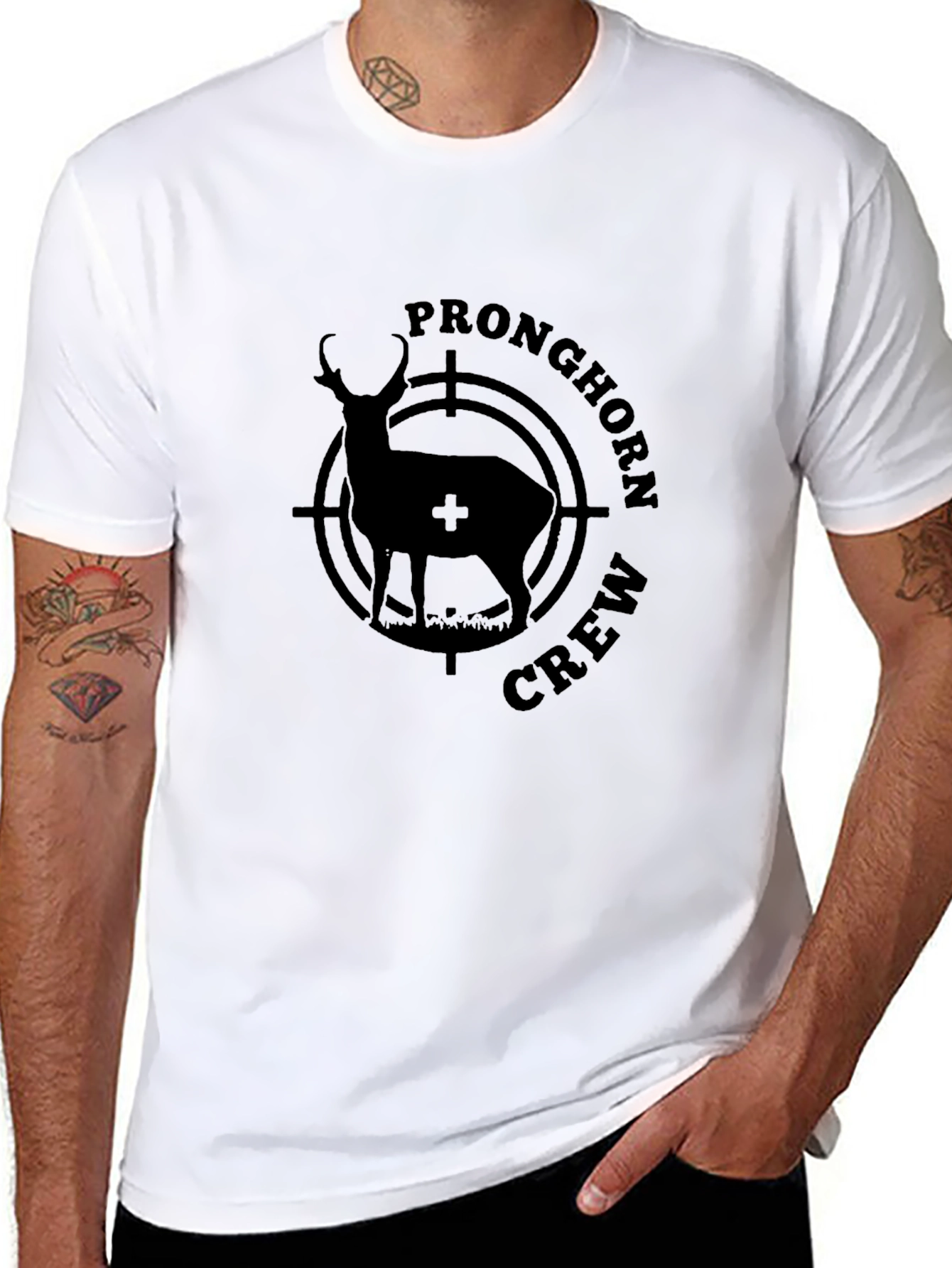 Pronghorn Crew Black Graphic T-Shirt