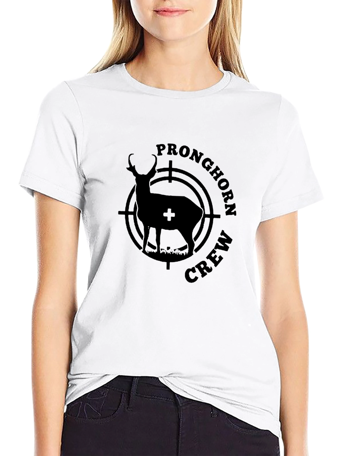 Pronghorn Crew Black Graphic T-Shirt