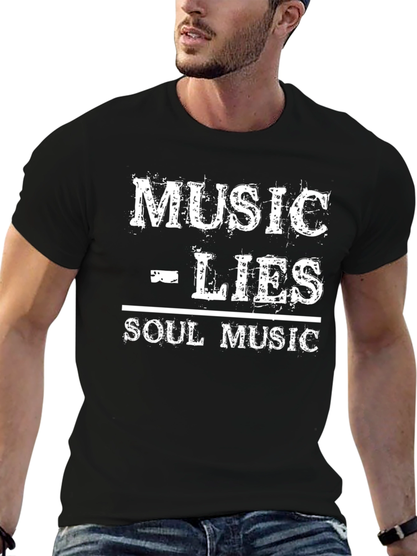 Music Lies Soul Music Black Graphic T-Shirt