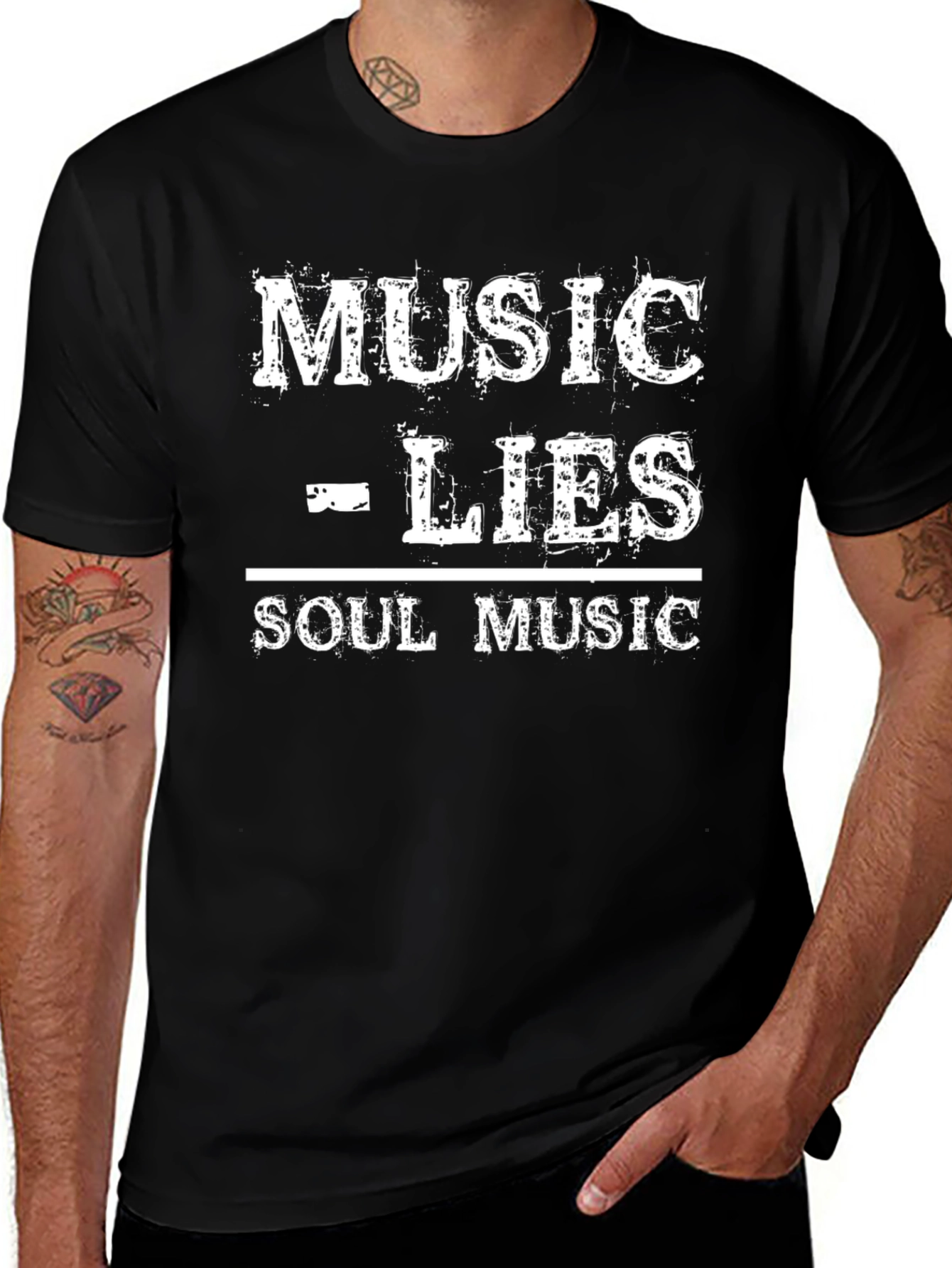 Music Lies Soul Music Black Graphic T-Shirt