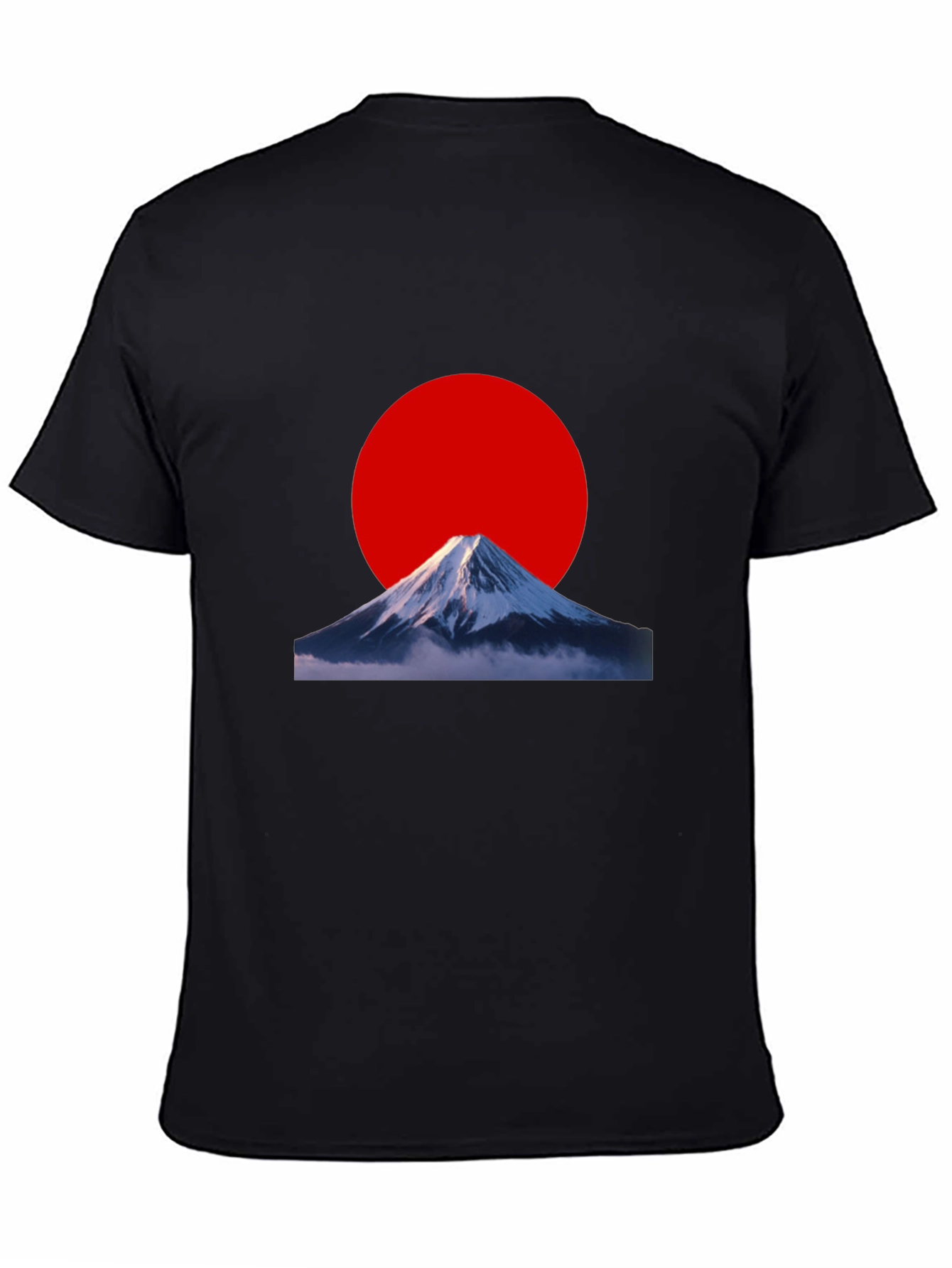 Mount Fuji Red Sun Graphic Tee - Black
