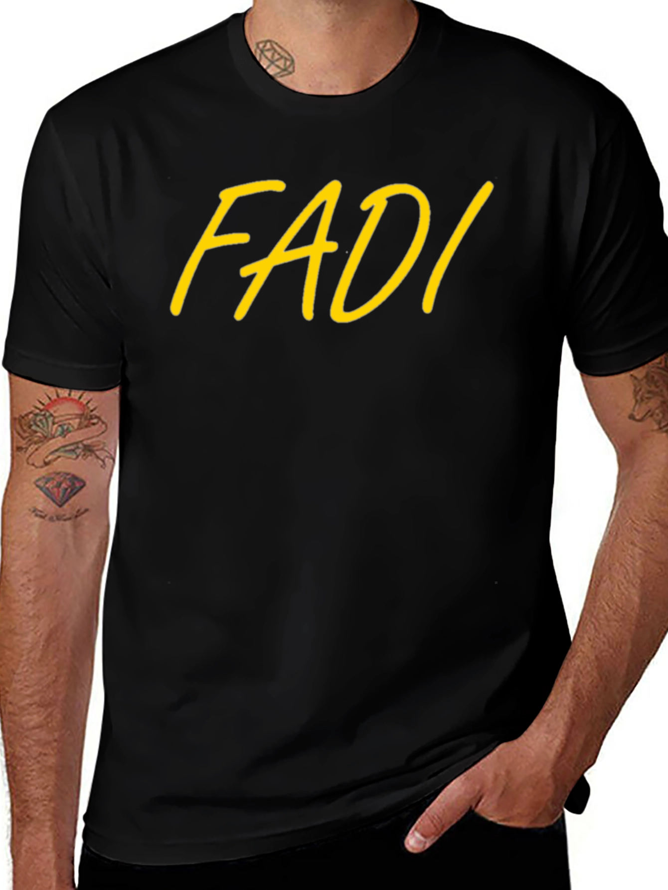 FADI Graphic Print Black T-Shirt