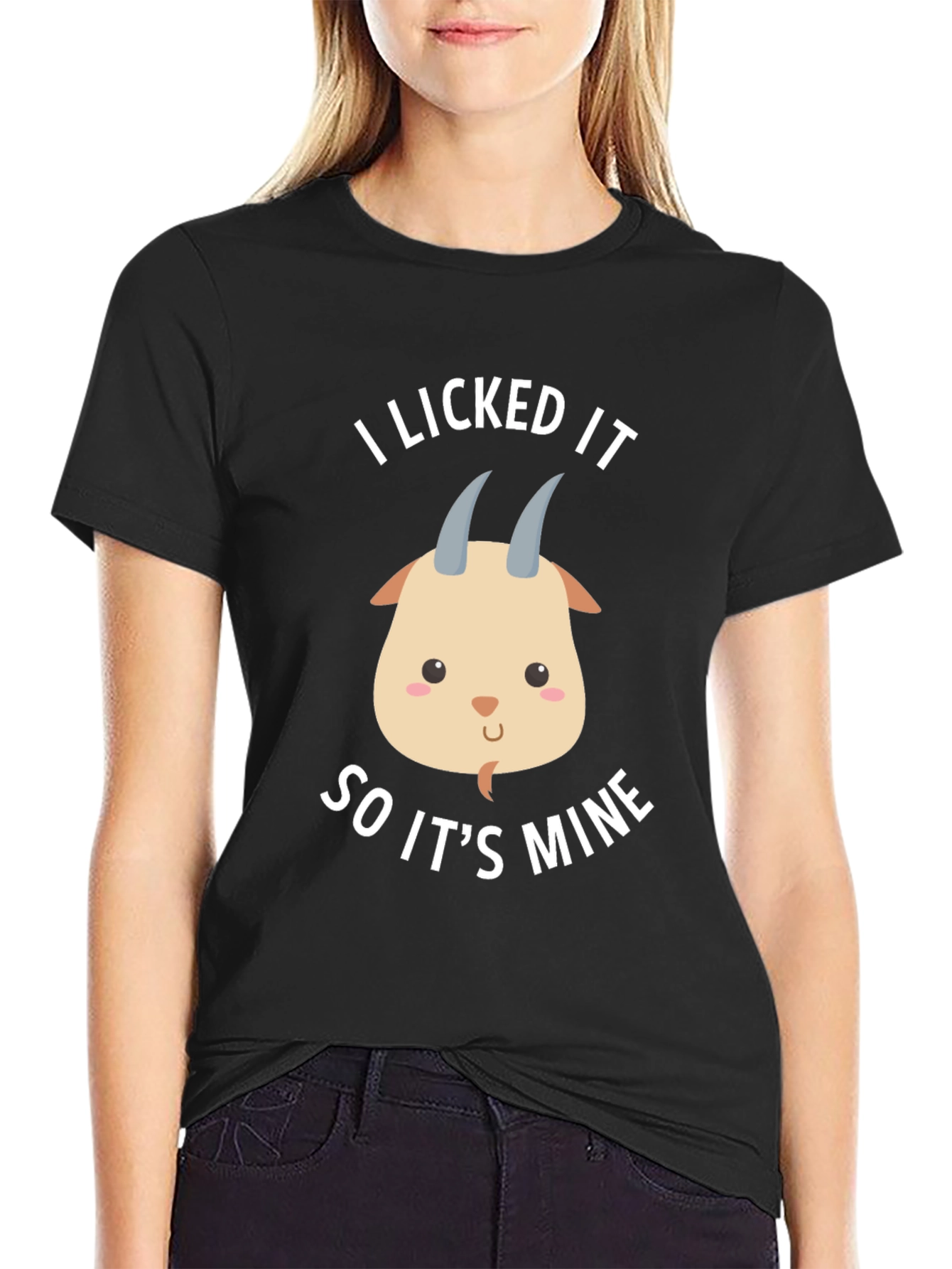 Funny Goat Licked It So Its Mine Graphic Tee