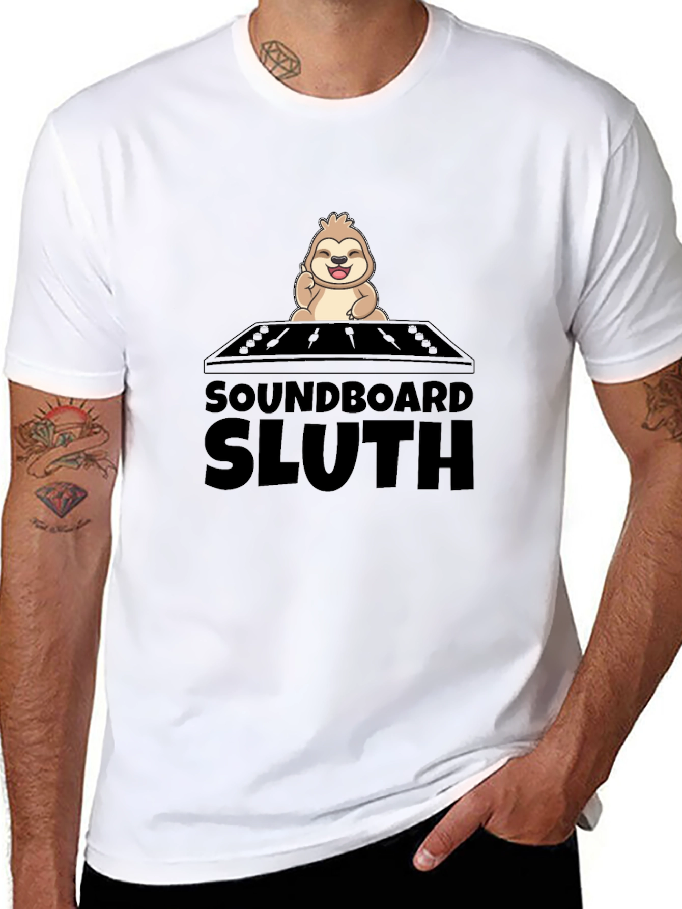 Soundboard Sloth Graphic Tee - Black