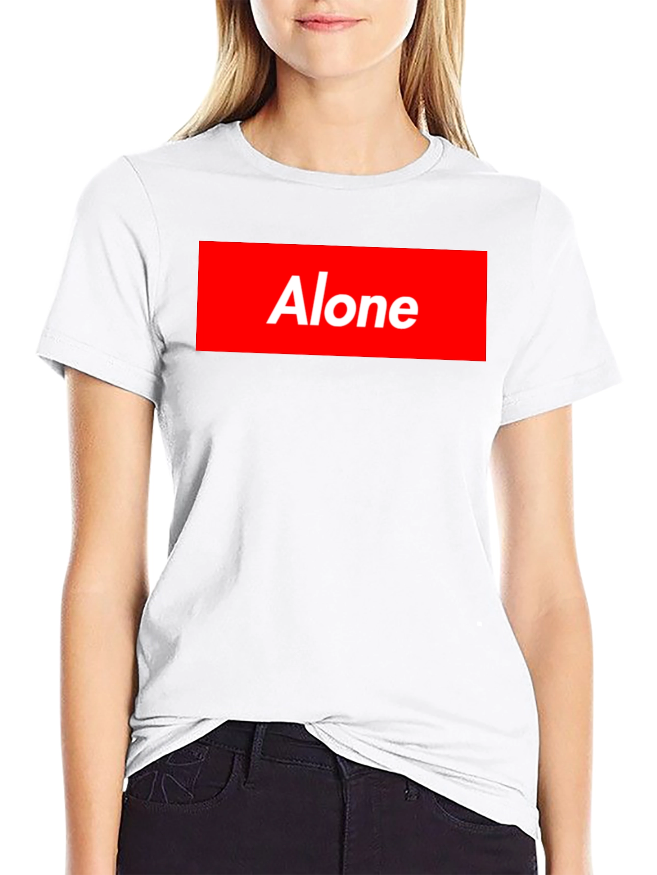 Alone Graphic Tee - Supreme Inspired Black T-Shirt