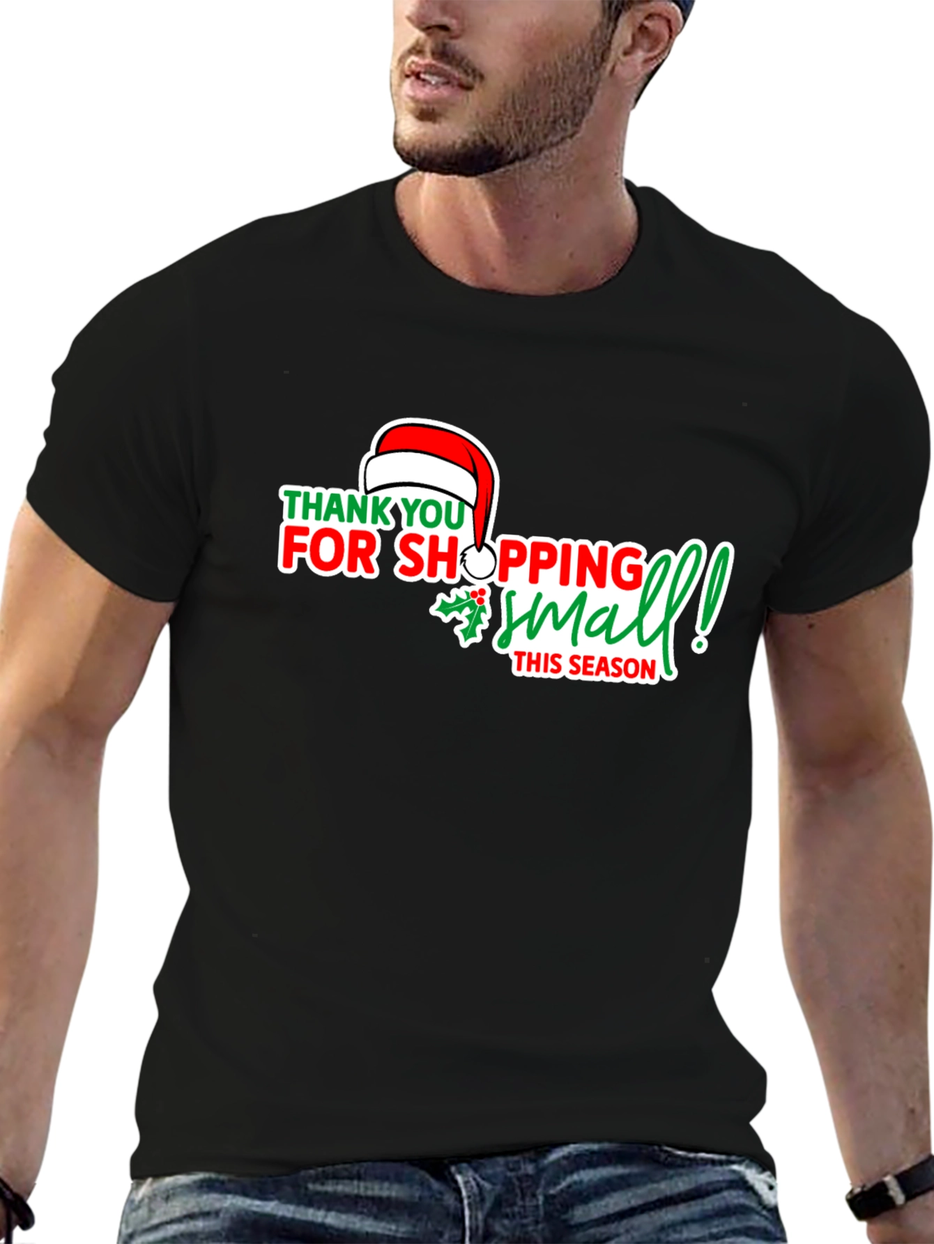 Shop Small This Season Black Graphic Tee