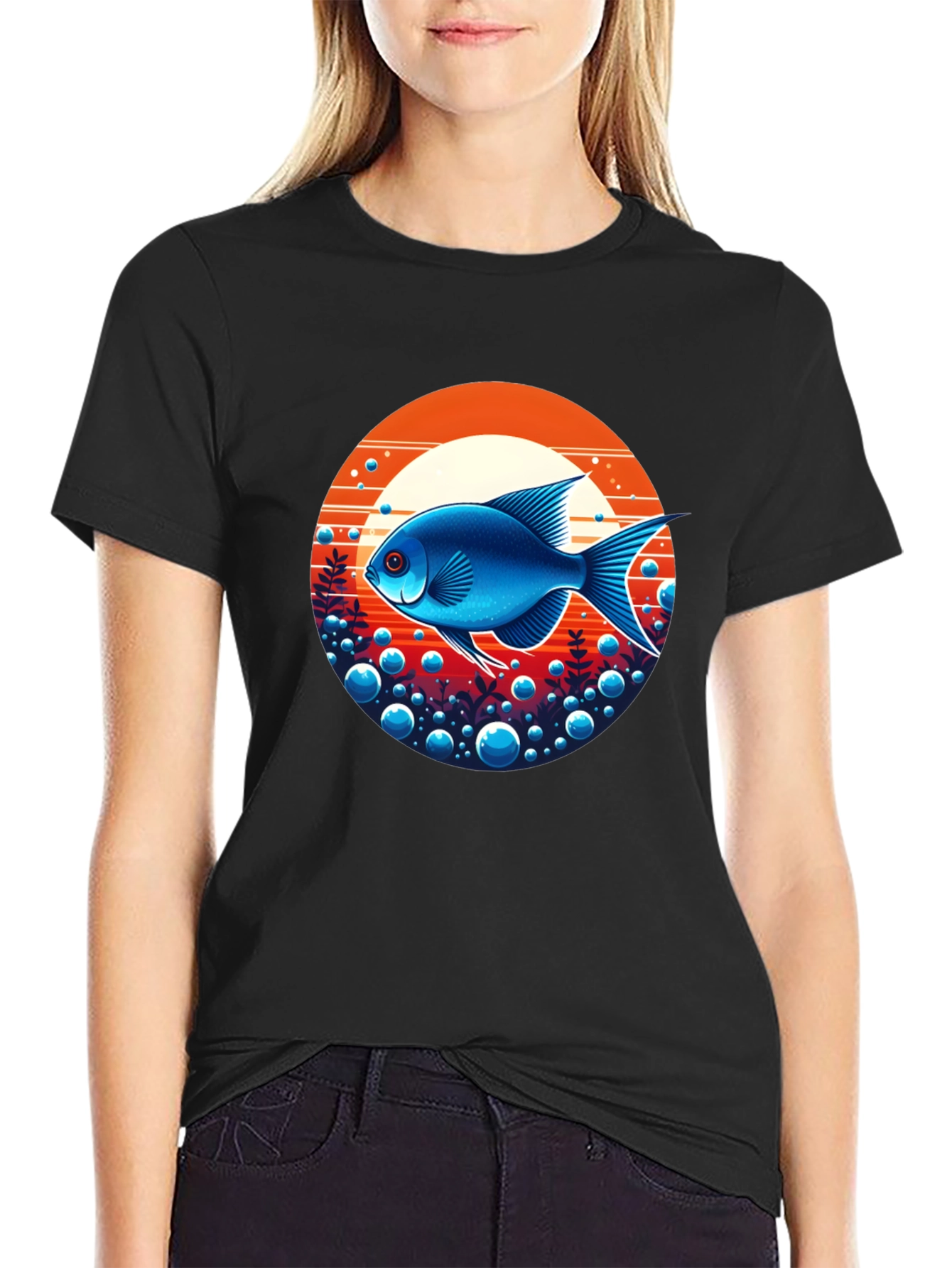 Cool Blue Fish Graphic Tee - Undersea Vibe!