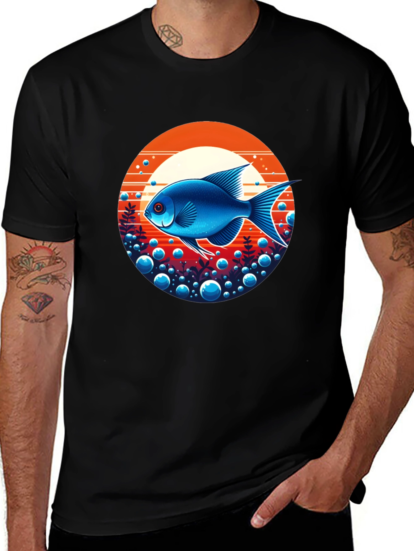Cool Blue Fish Graphic Tee - Undersea Vibe!