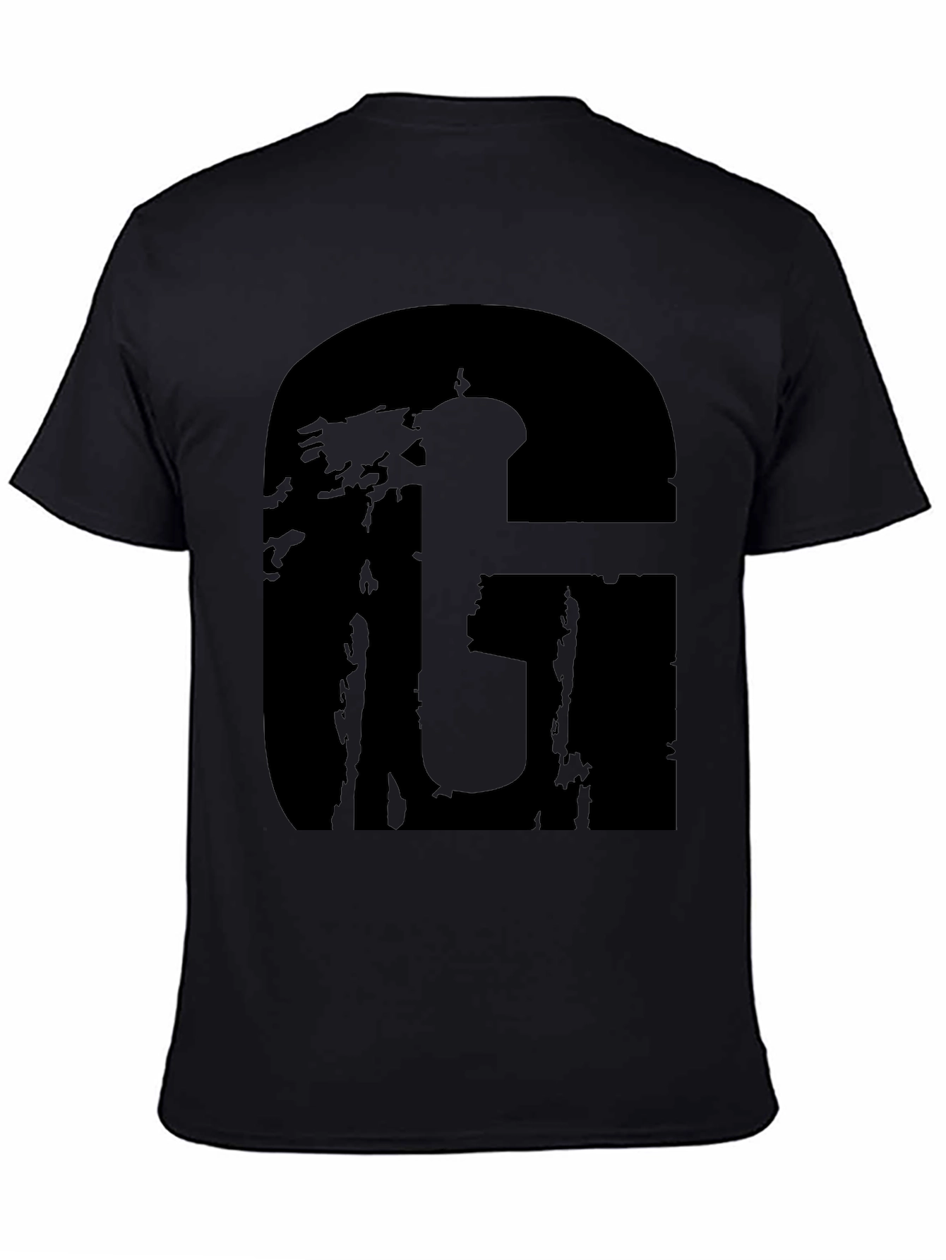 Black Graphic Tee with Bold Letter Design