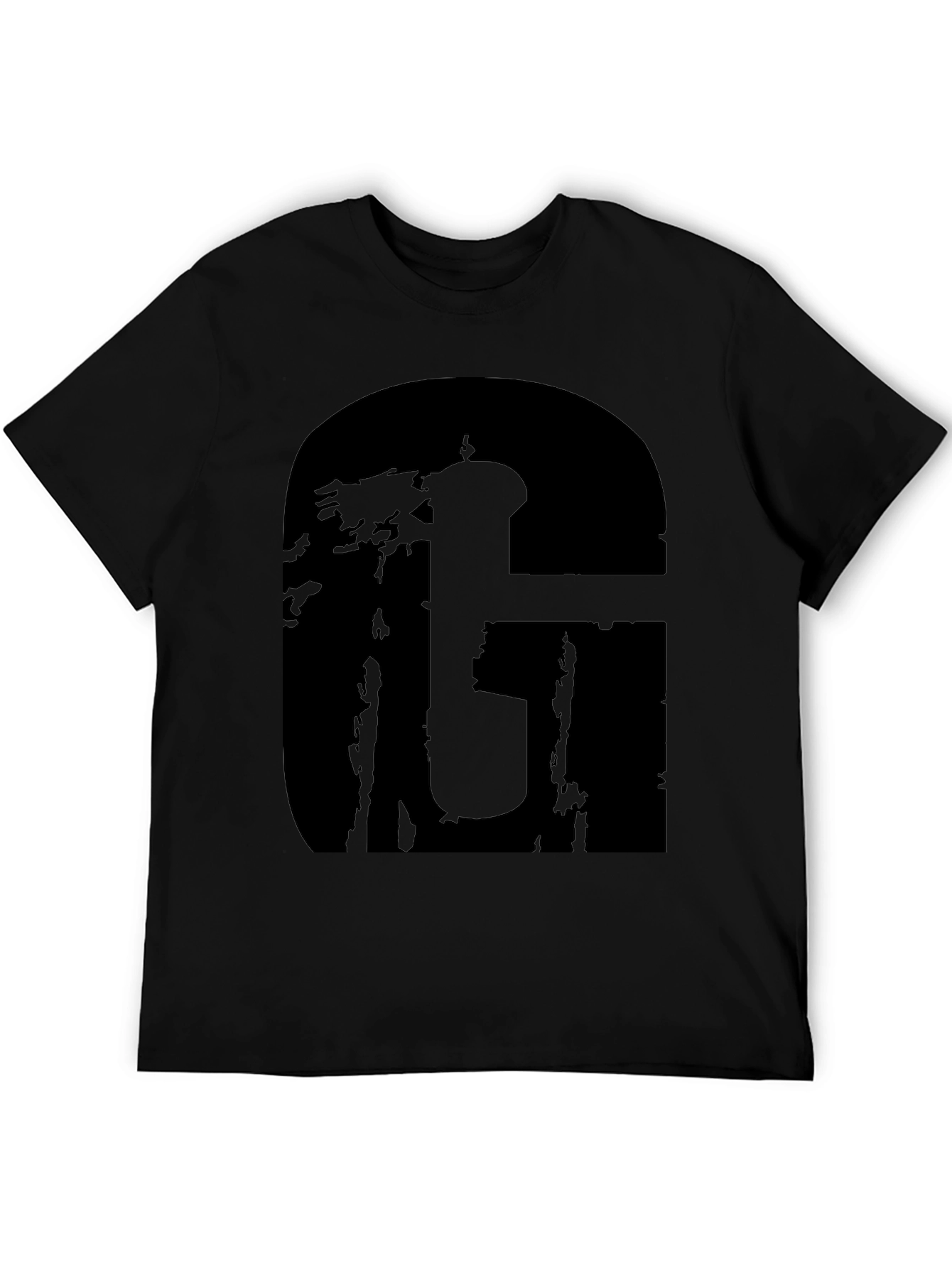 Black Graphic Tee with Bold Letter Design
