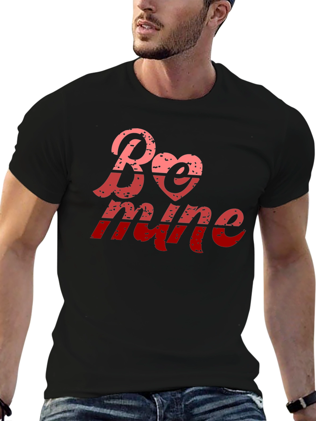 Be Mine Valentines Day Black T-Shirt