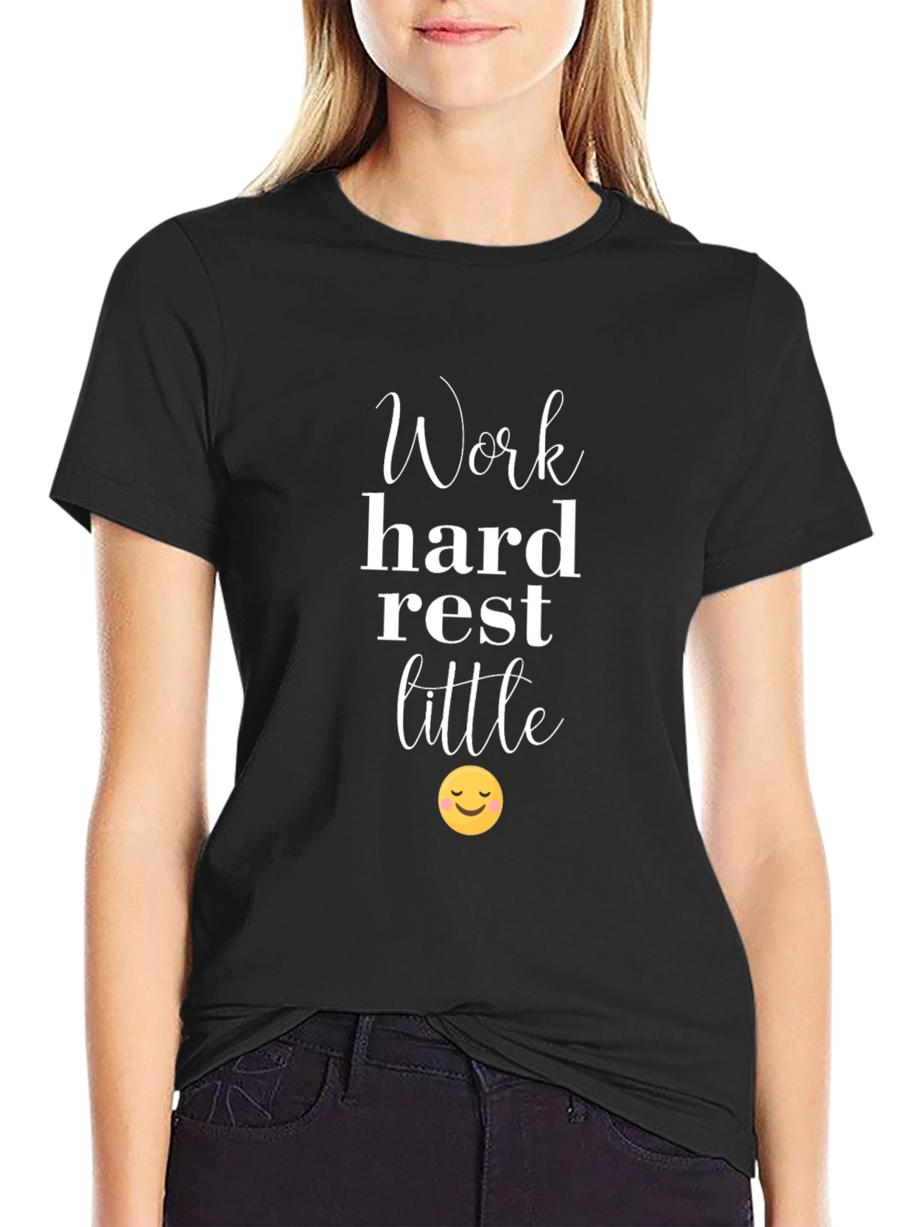 Work Hard Rest Little Black Graphic T-Shirt