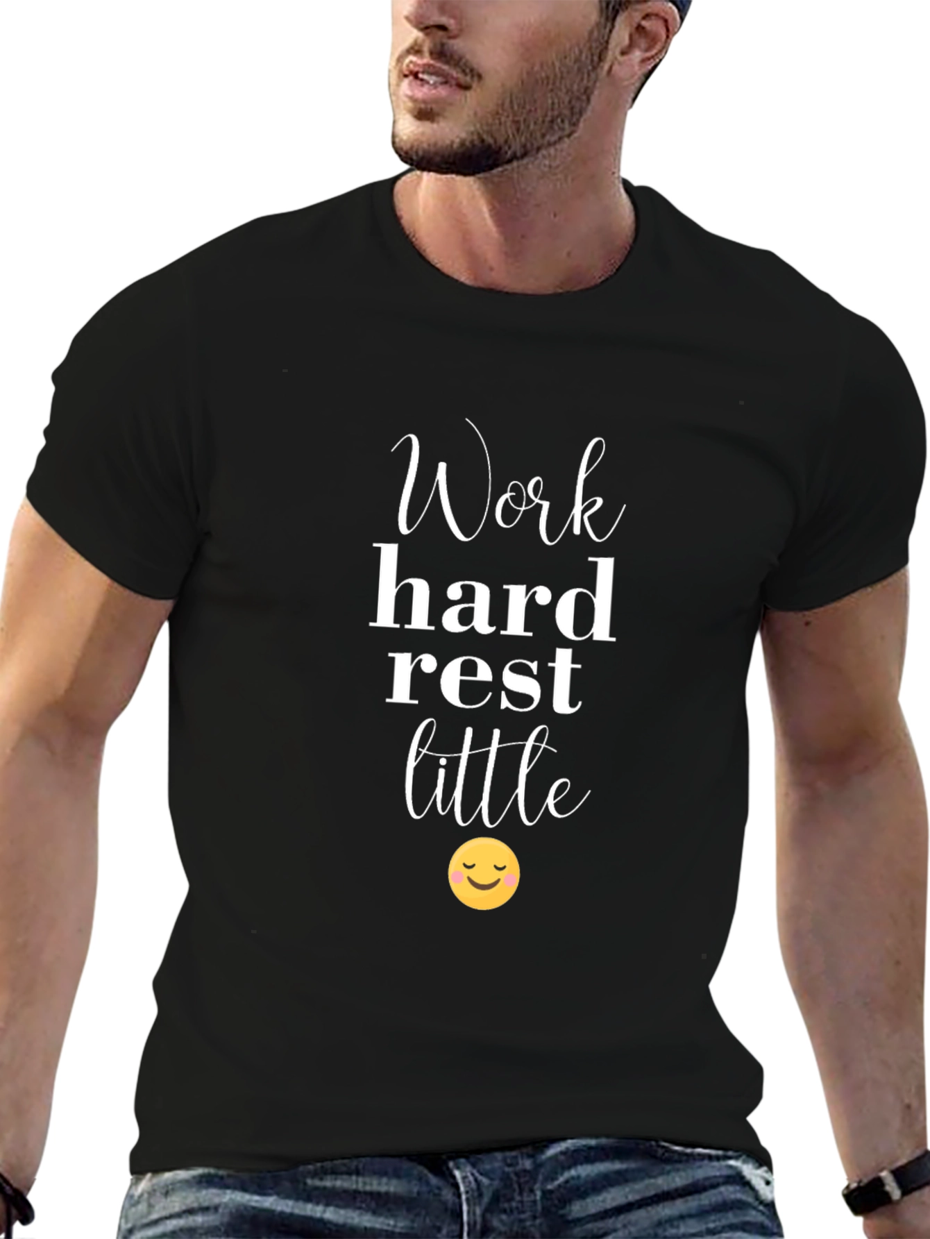 Work Hard Rest Little Black Graphic T-Shirt