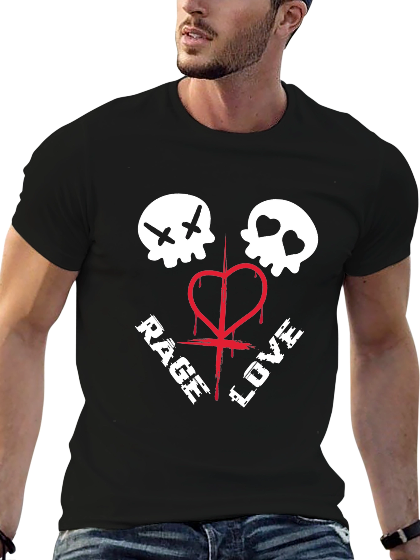 Rage Love Skull Graphic Tee