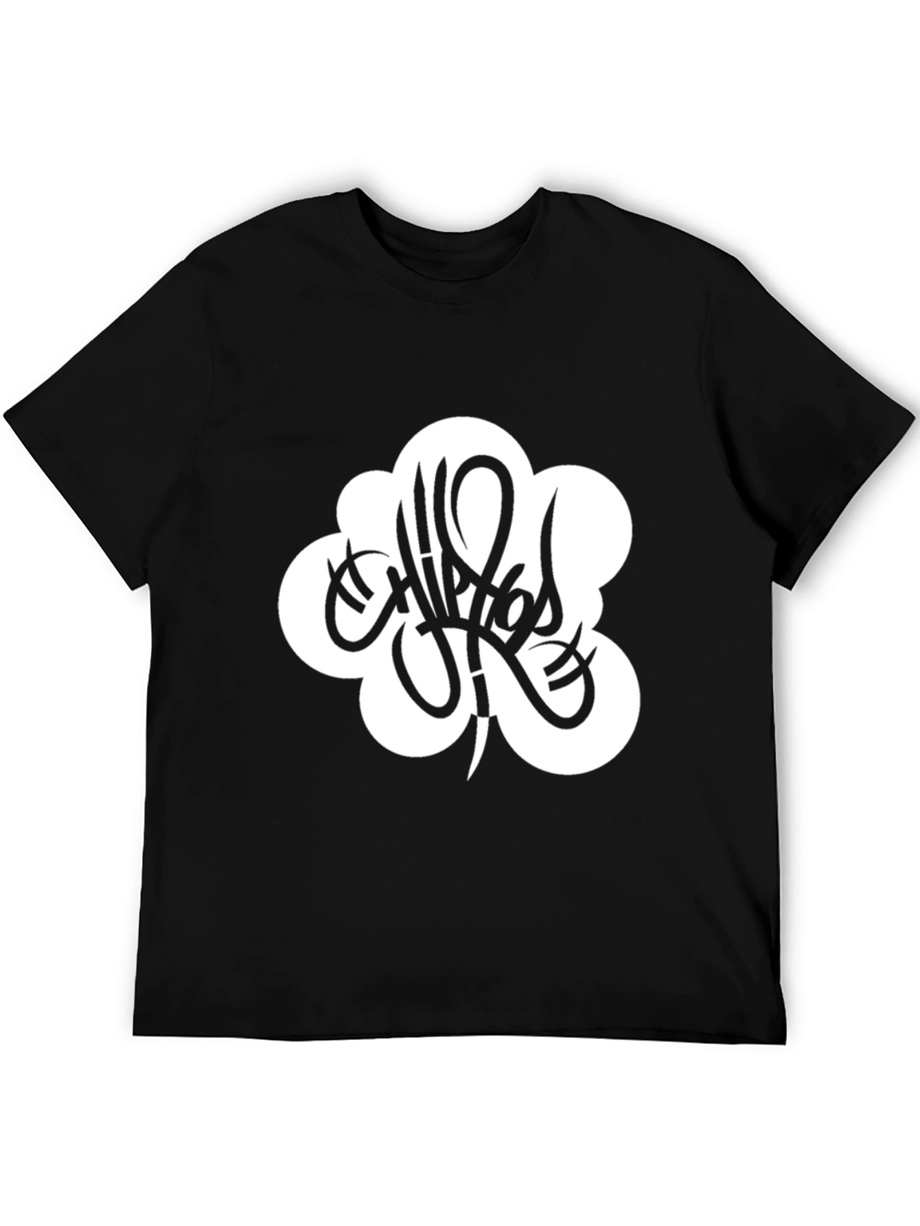 Hip Hop Style Graphic Tee - Black