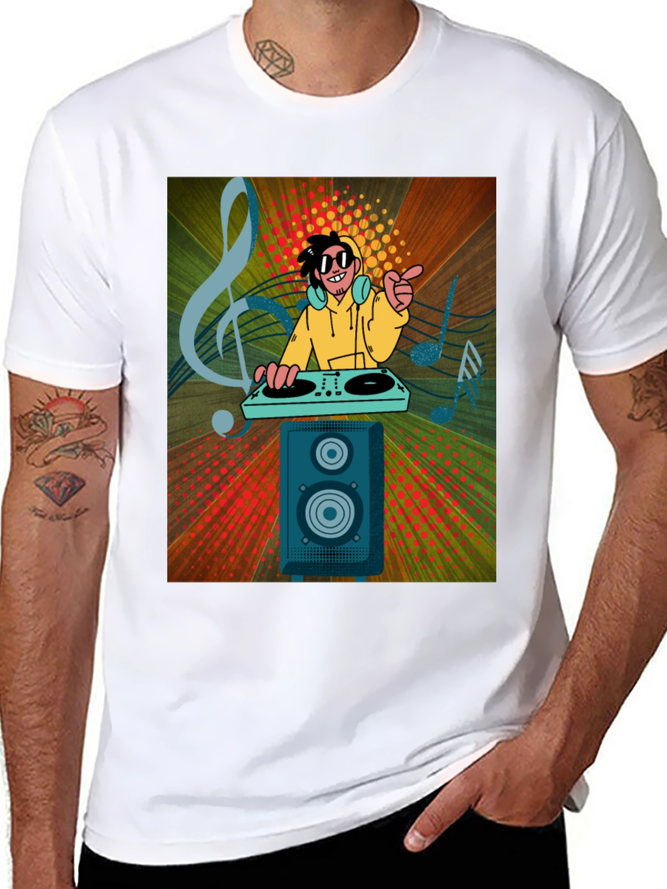 DJ Graphic Print Black T-Shirt