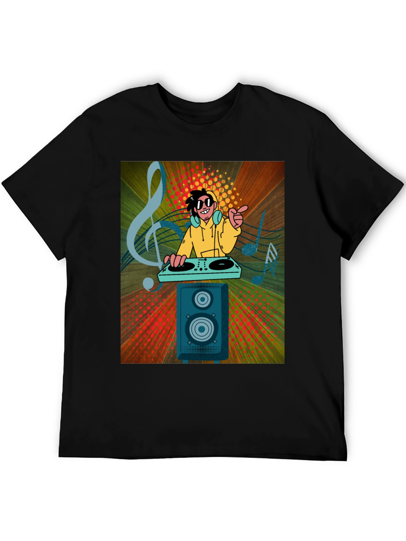 DJ Graphic Print Black T-Shirt