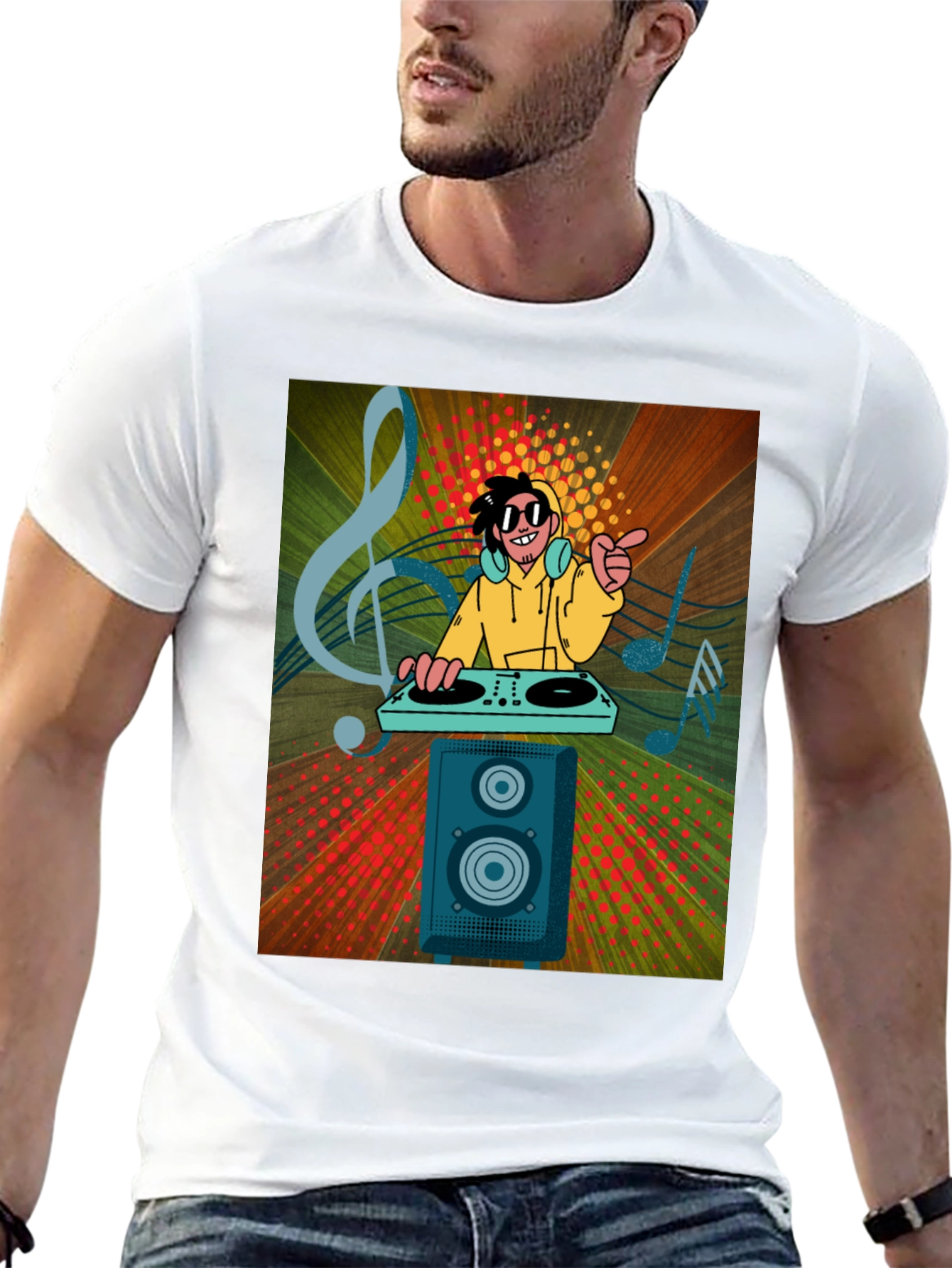 DJ Graphic Print Black T-Shirt