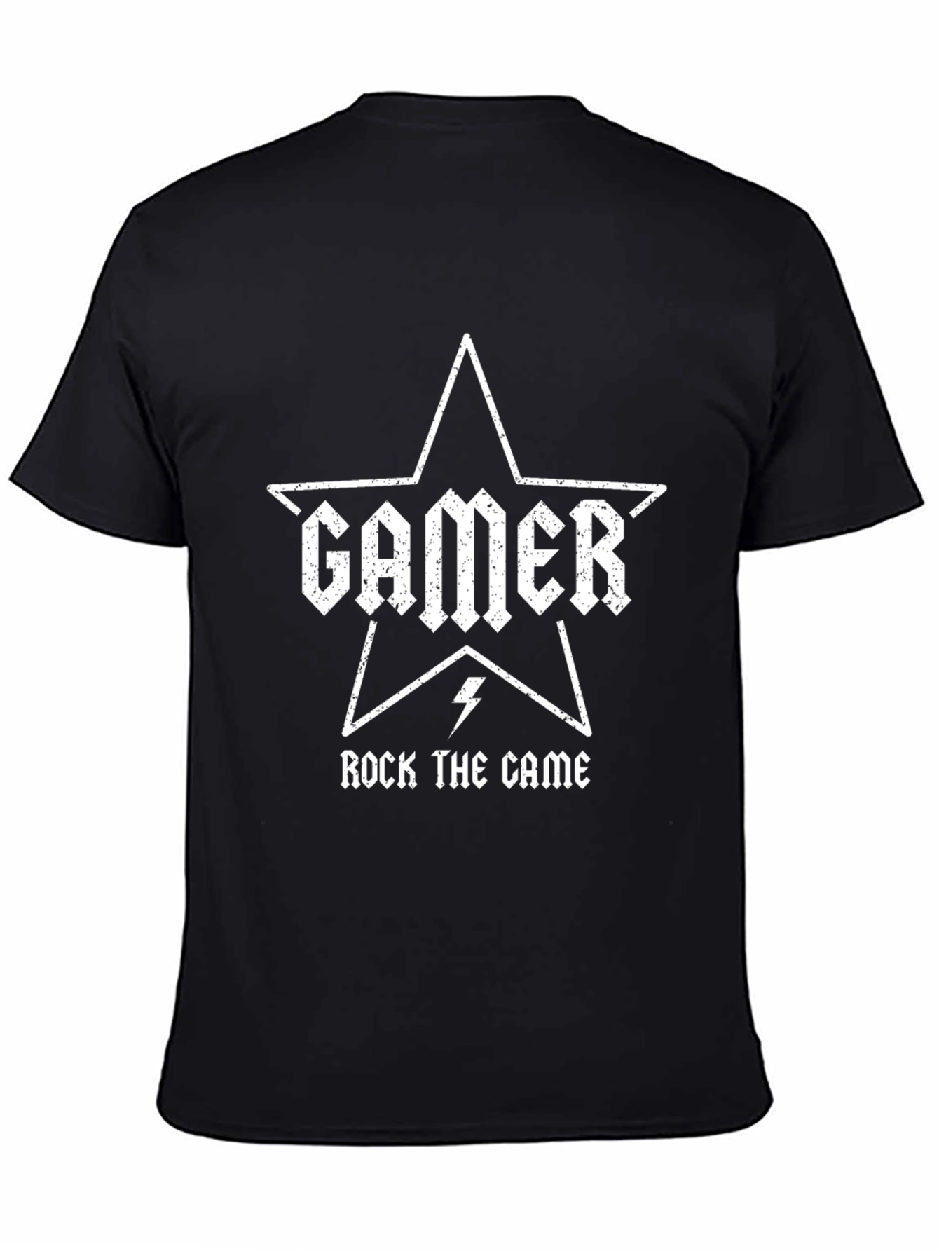 Gamer Rock the Game Black T-Shirt