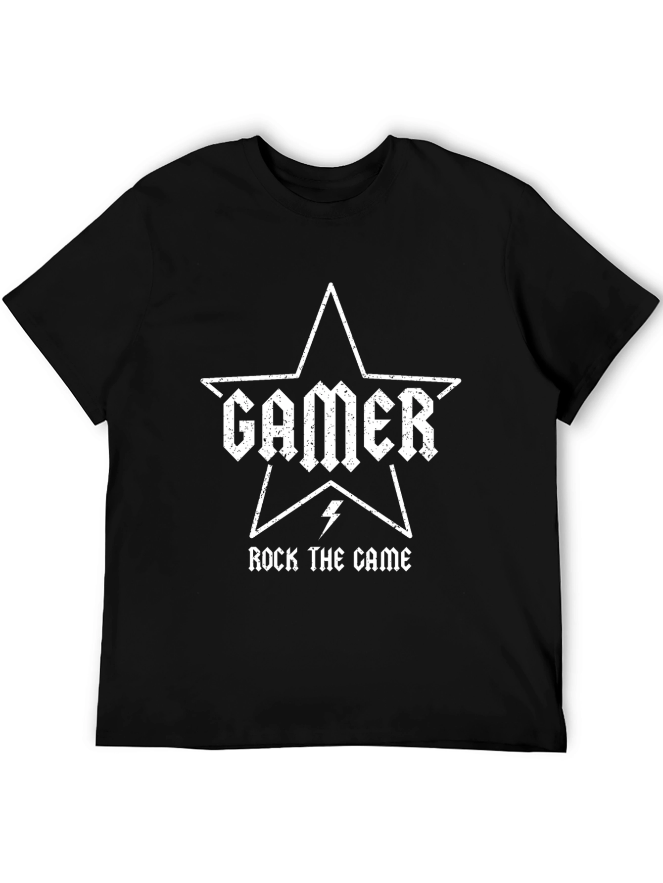 Gamer Rock the Game Black T-Shirt
