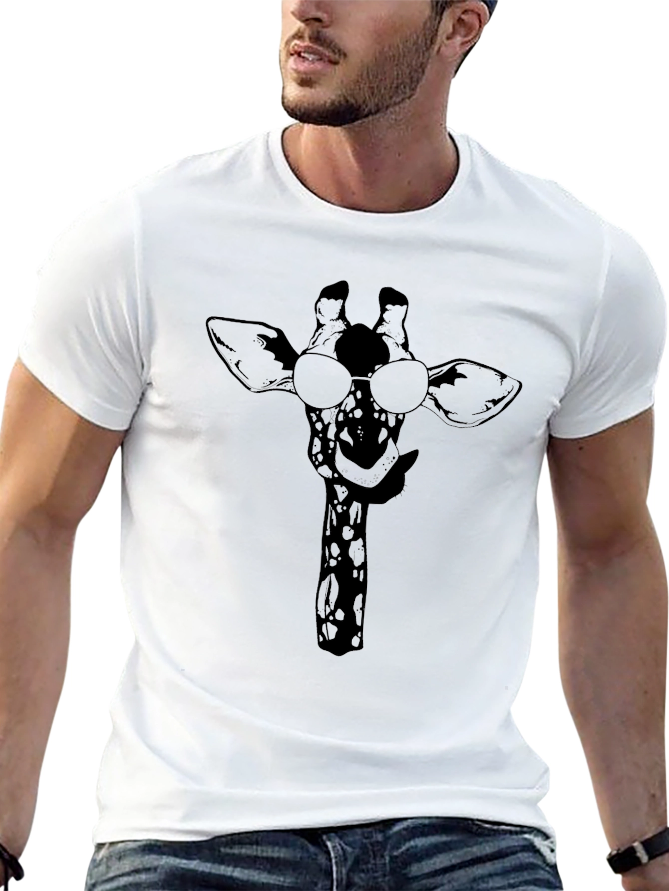 Cool Giraffe Black T-Shirt