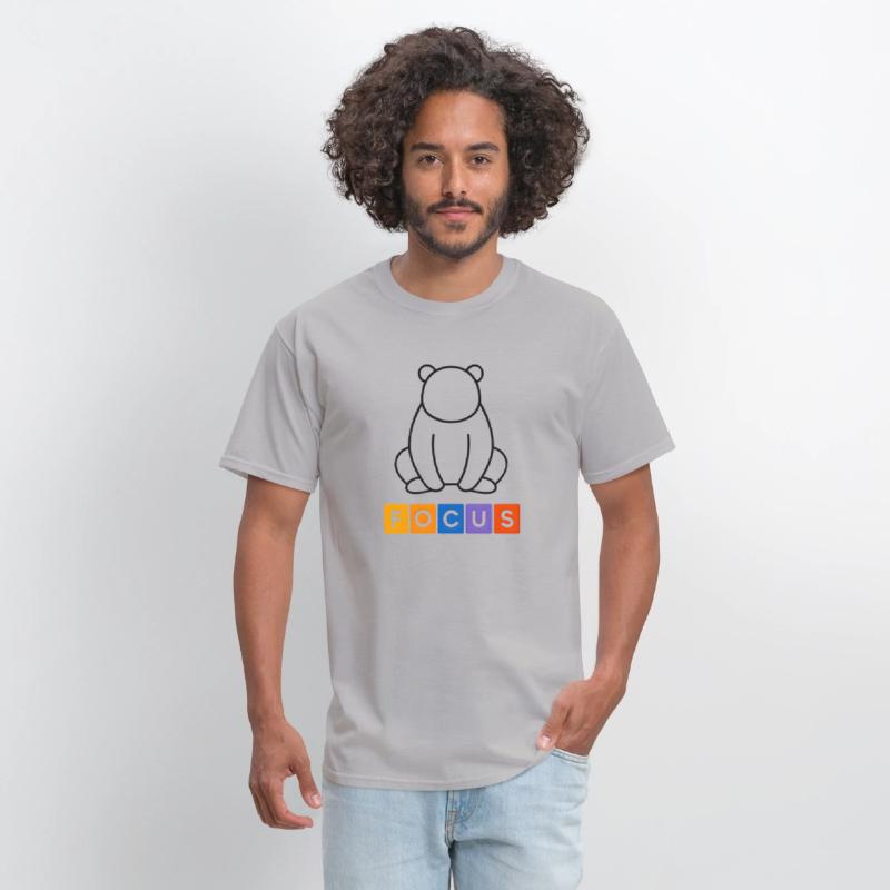 Minimal Panda Line Art with Colorful Focus Text