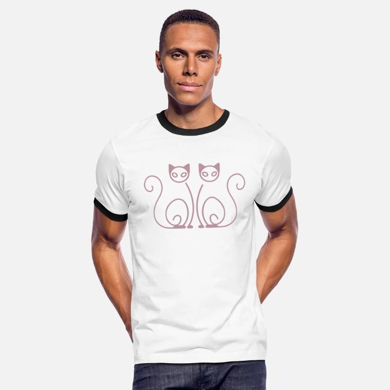 Mirrored Cats Line Vector One Color