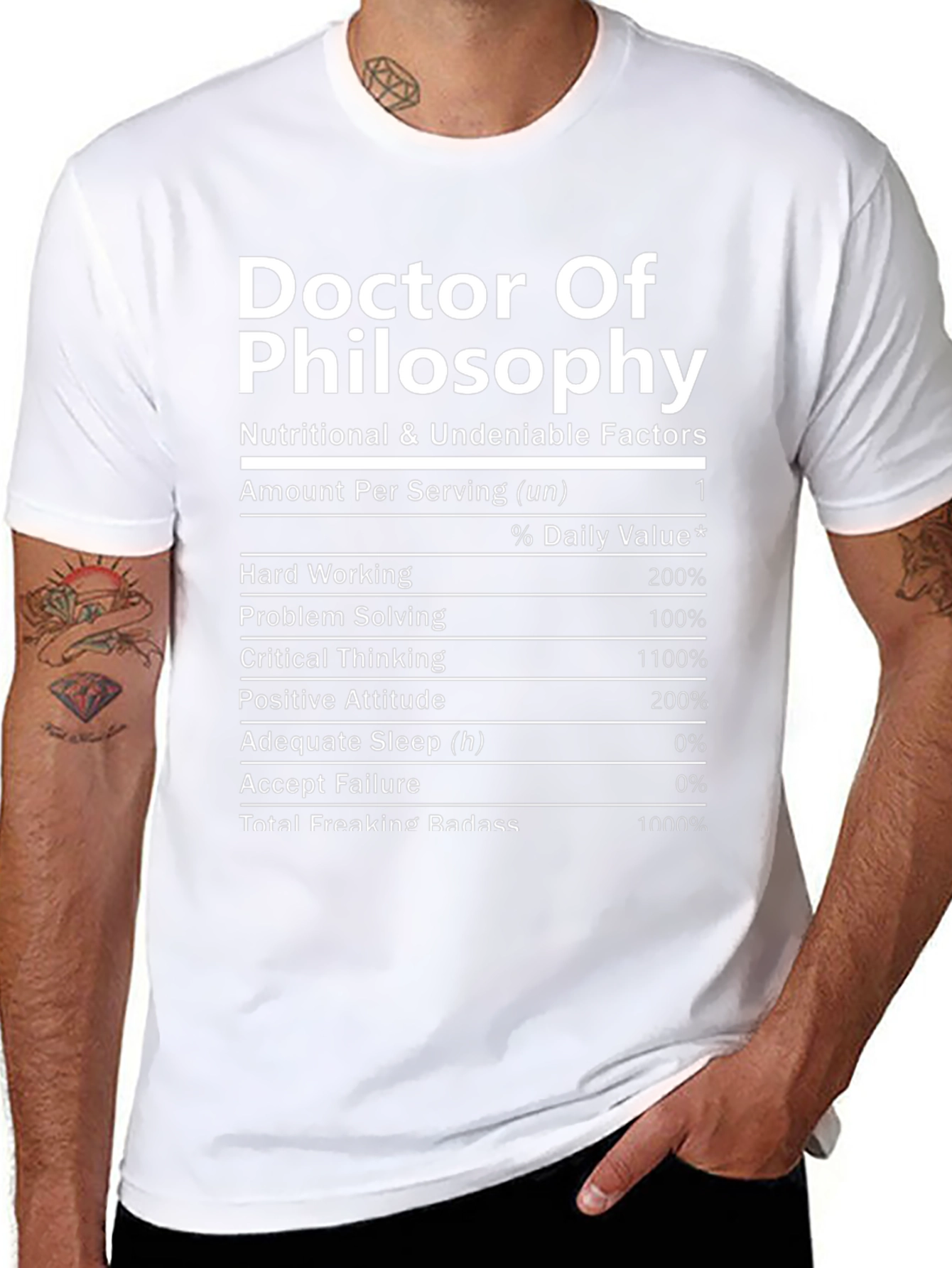 Doctor of Philosophy Nutrition Facts T-Shirt